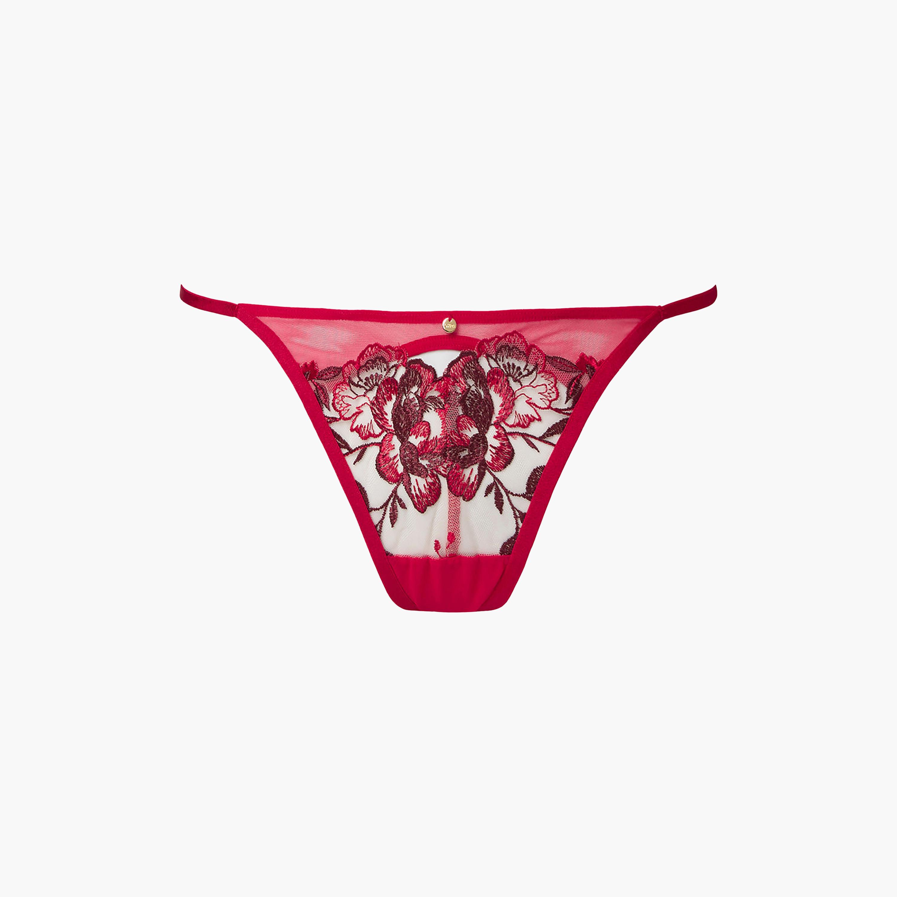 La Senza Sexy Diva Red Low Coverage Women's G-String Panties-women-clothing-lingerie-panties-image-2