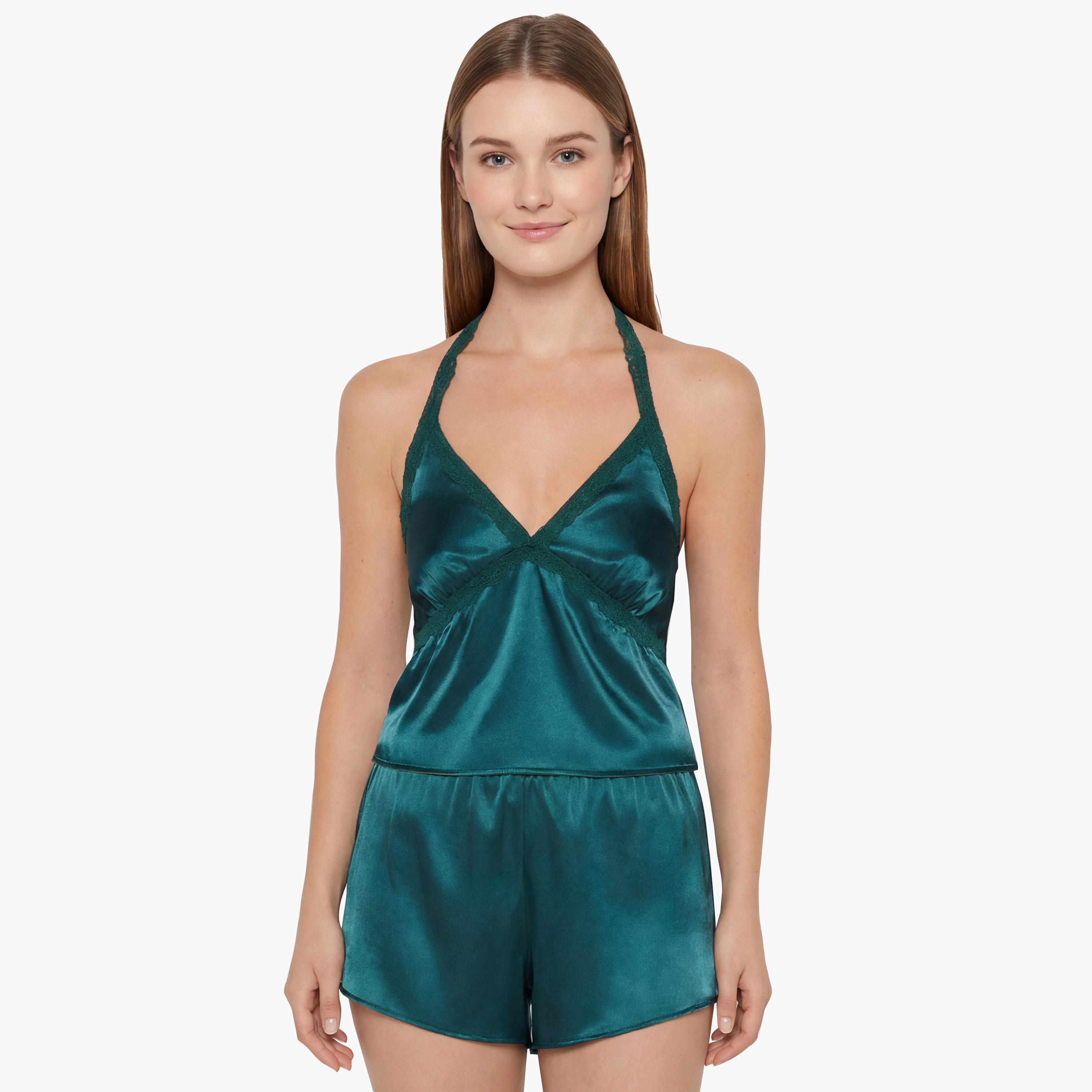 La Senza Women's Lace Detailed Cami Top & Pyjamas Set-women-clothing-nightwear-pyjamas-shortsets-image-6