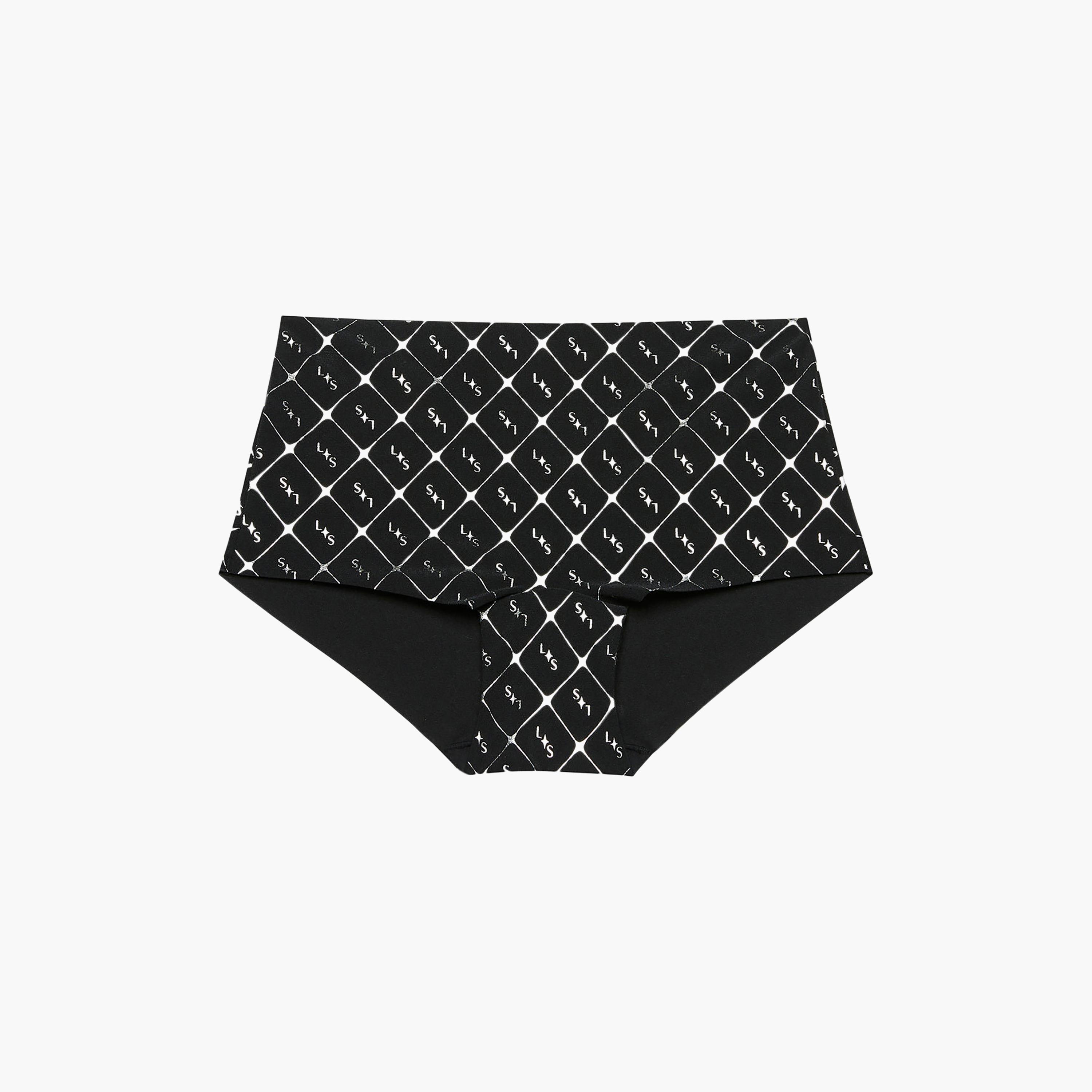 سروال داخلي نسائي "بوي شورت" تغطية كاملة عصري - أسود من لا سنزا-women-clothing-lingerie-panties-image-4