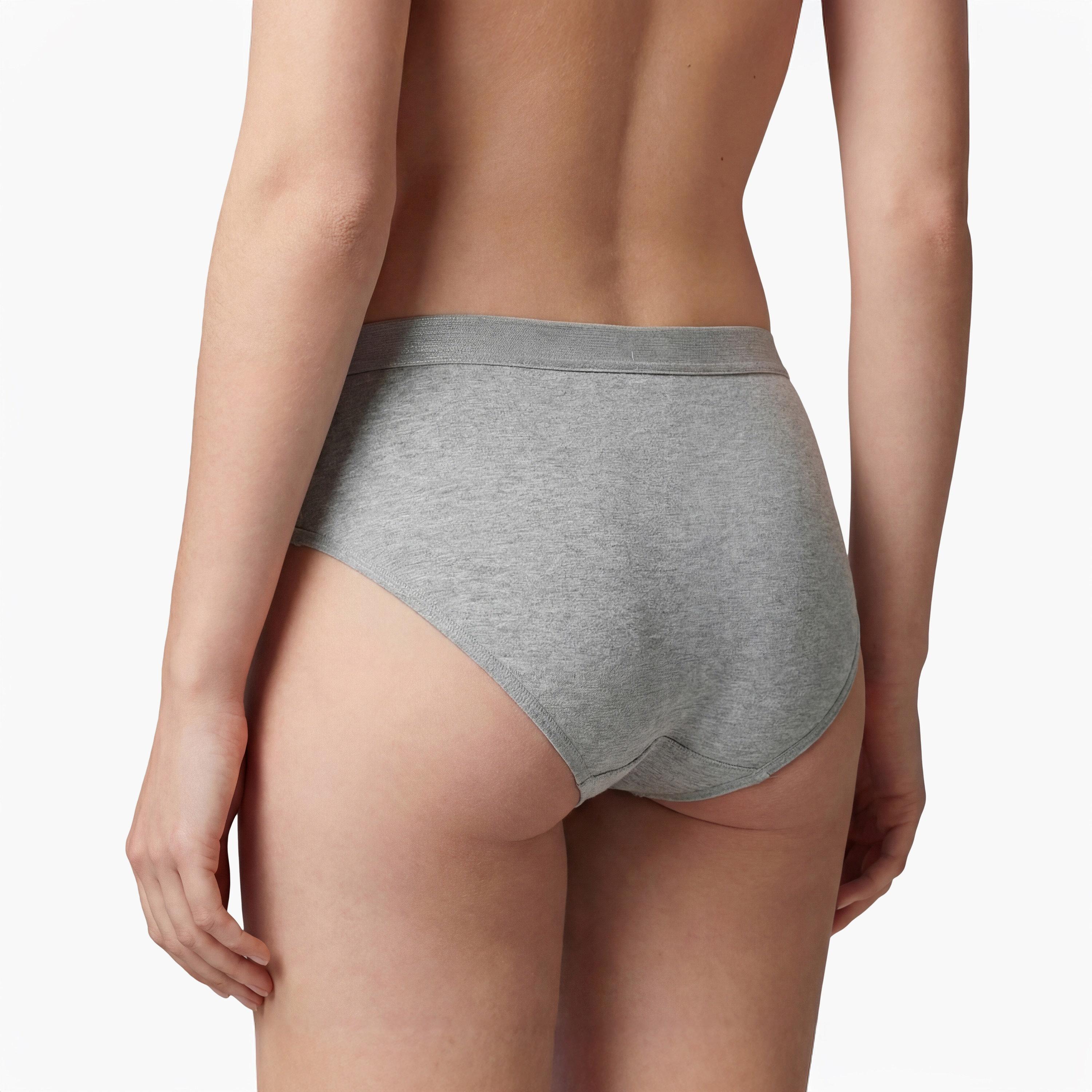 سروال داخلي نسائي "بوي شورت" تغطية كاملة عصري وفائق النعومة - رمادي من لا سنزا-women-clothing-lingerie-panties-image-3