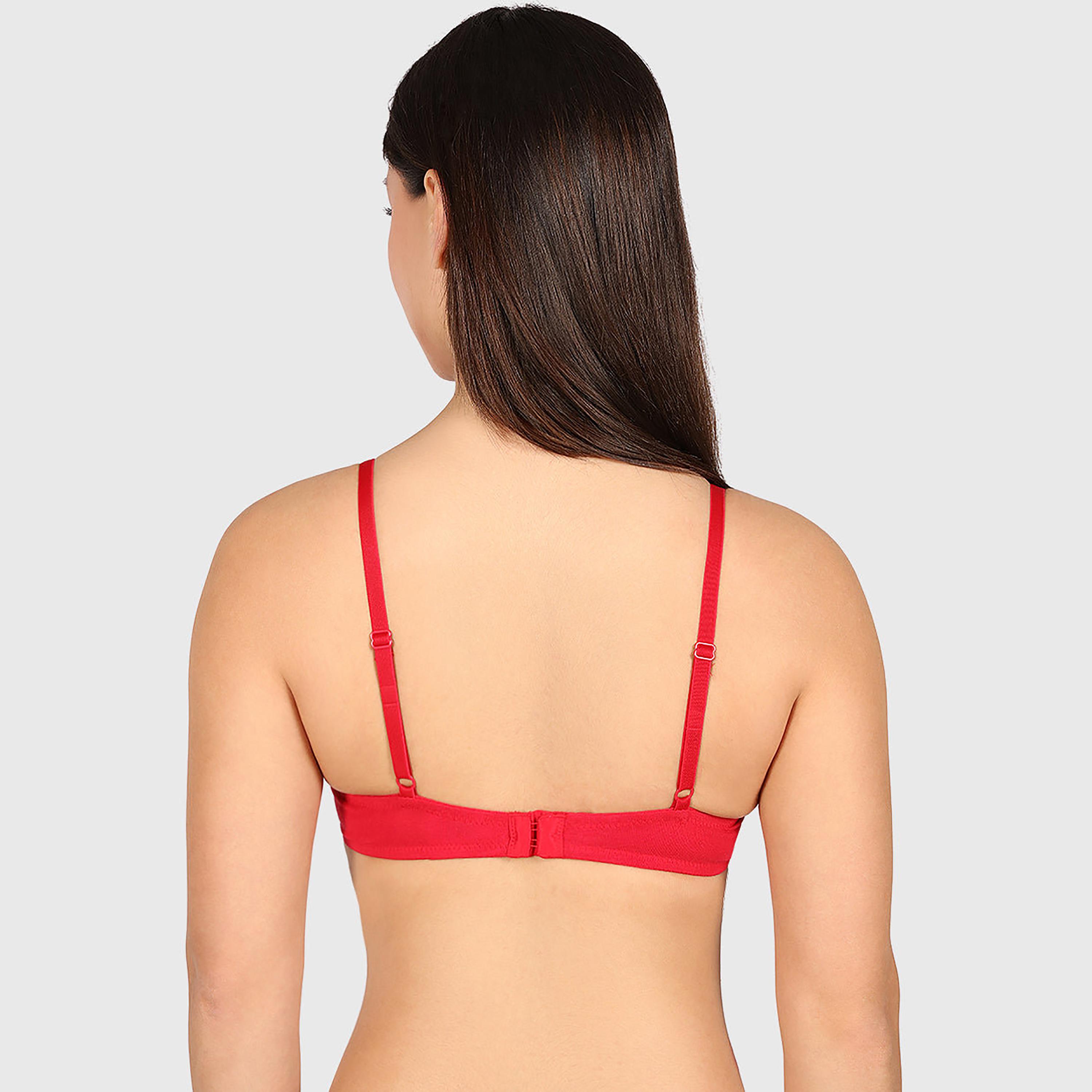 حمالة صدر نسائية "بوش أب" مبطنة بسلك ودعم متوسط "تريند ريمكس" - أحمر من لا سنزا-women-clothing-lingerie-bras-image-3