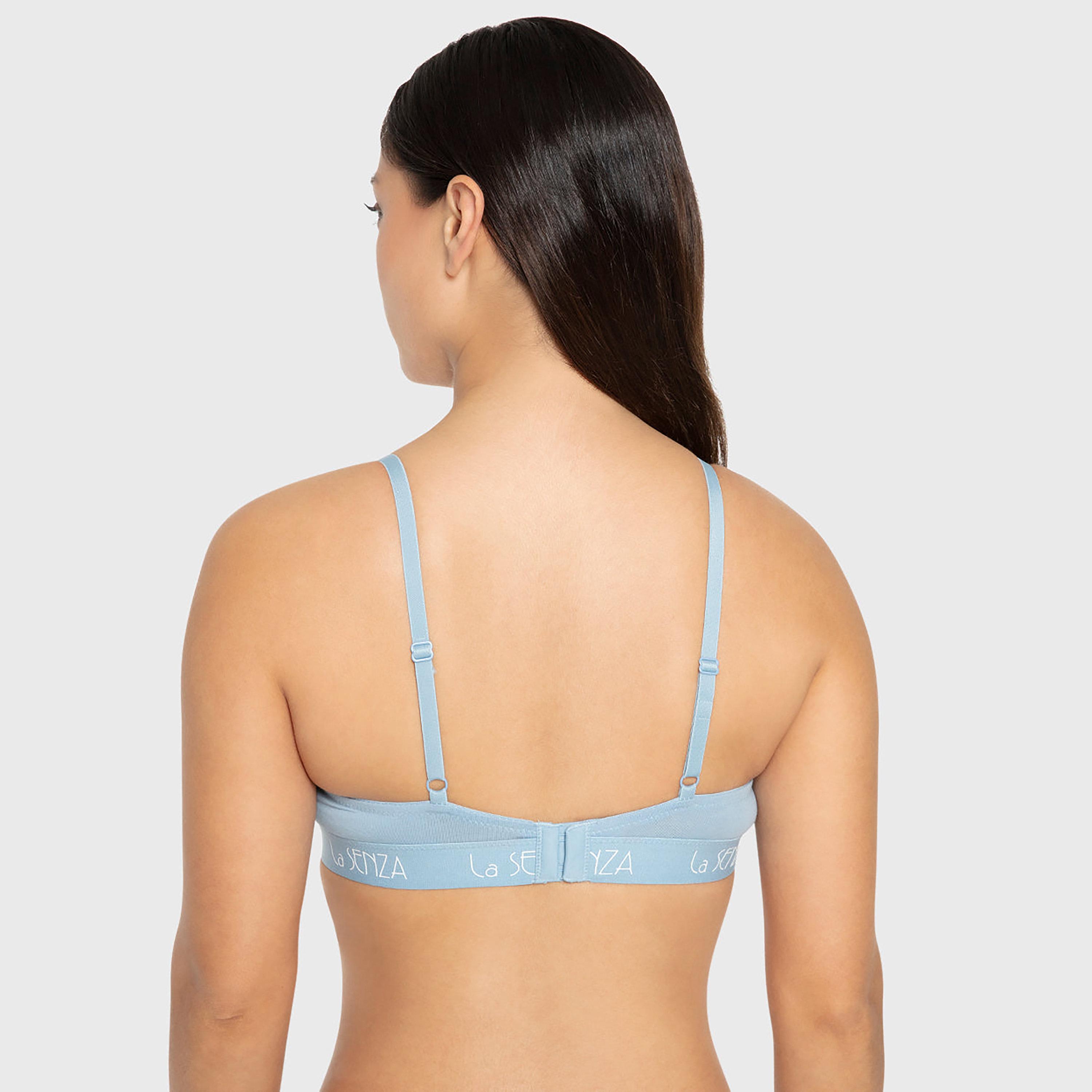 La Senza Red Cotton Plain Wired Medium Support Lightly Lined Women's Demi Bra-women-clothing-lingerie-bras-image-4
