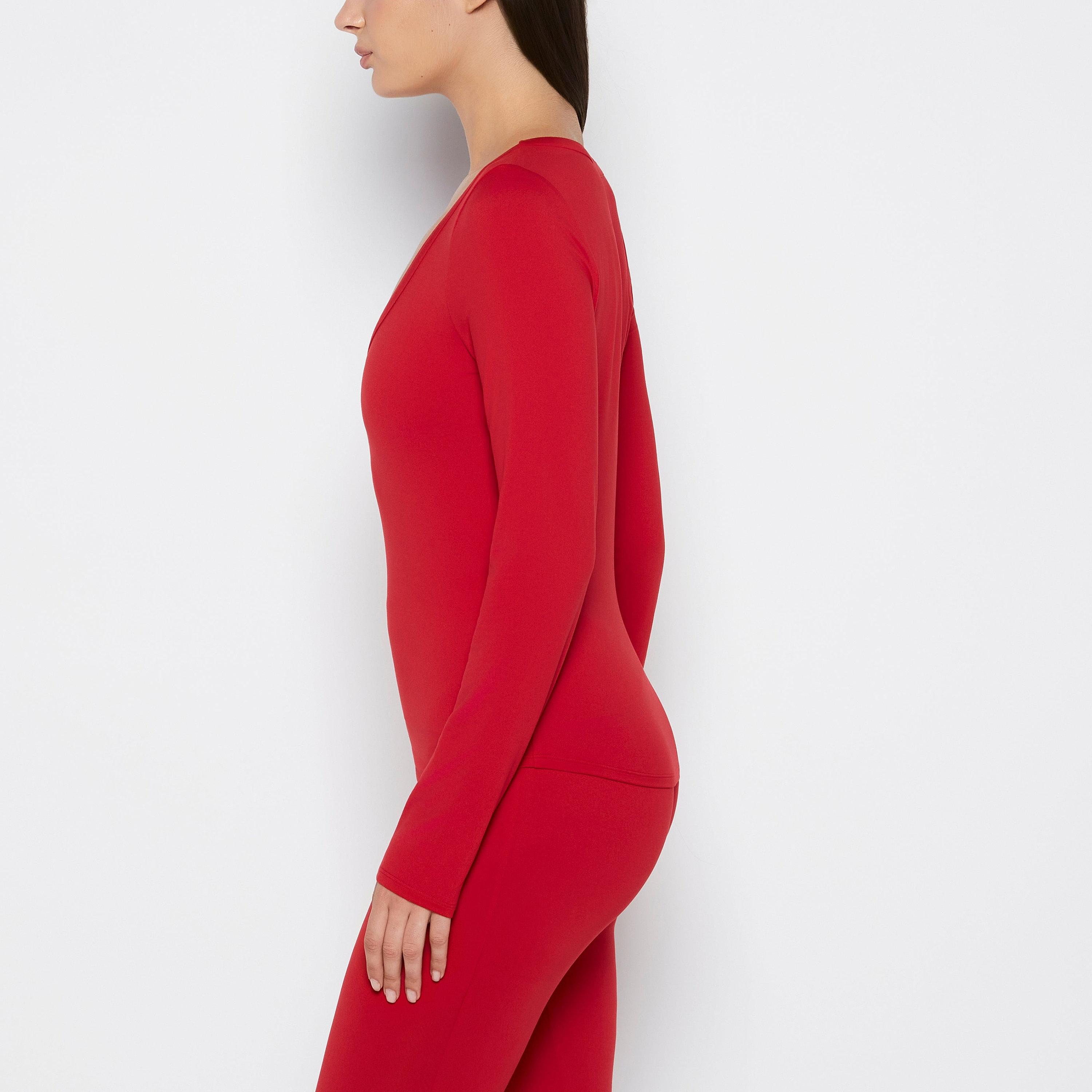 La Senza Plain V-Neck Long Sleeves Women's Top-women-clothing-nightwear-pyjamas-tops-image-2