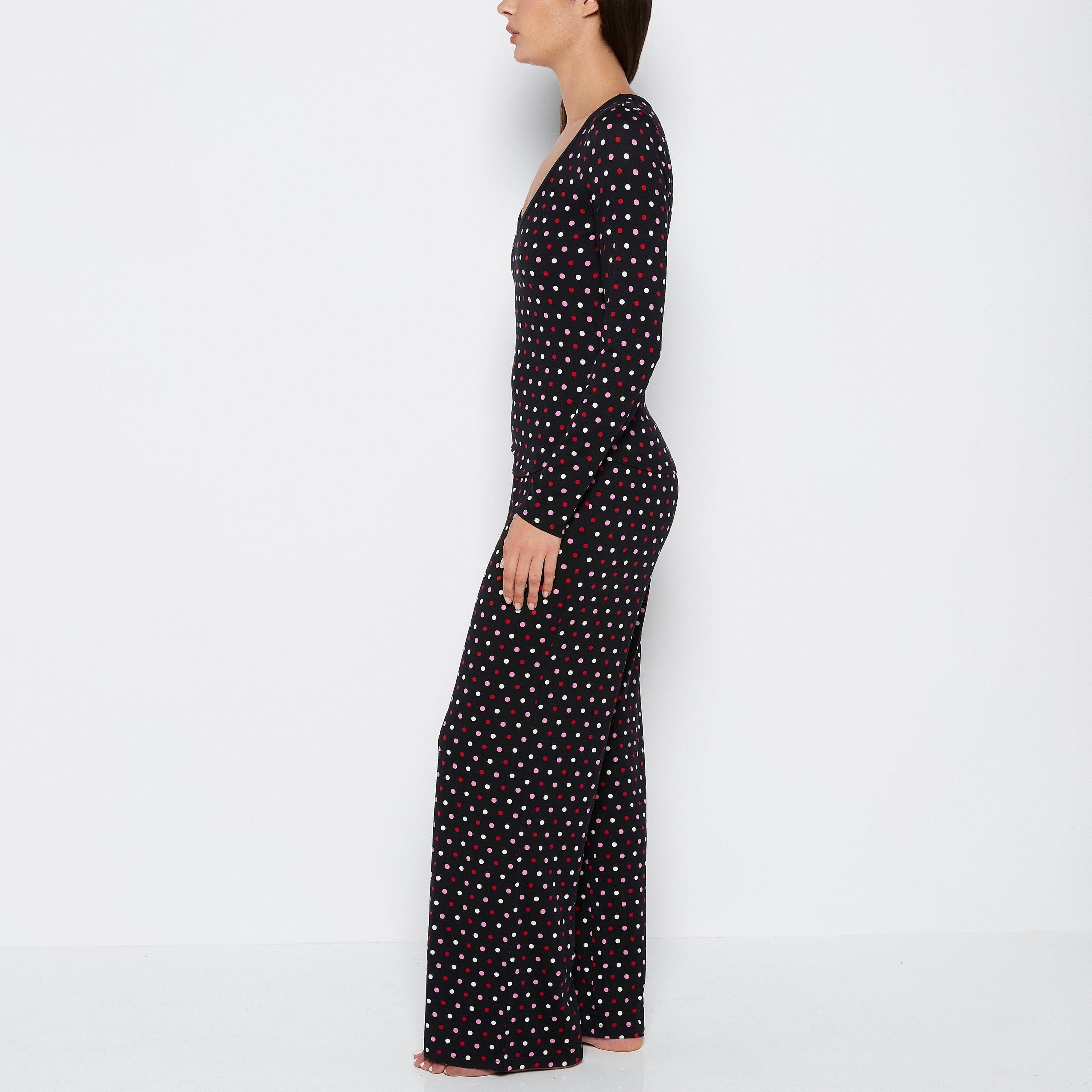 طقم توب وبنطلون بيجامة نسائي بنقشة "بولكا دوت" من لا سنزا-women-clothing-nightwear-pyjamas-longsets-image-2