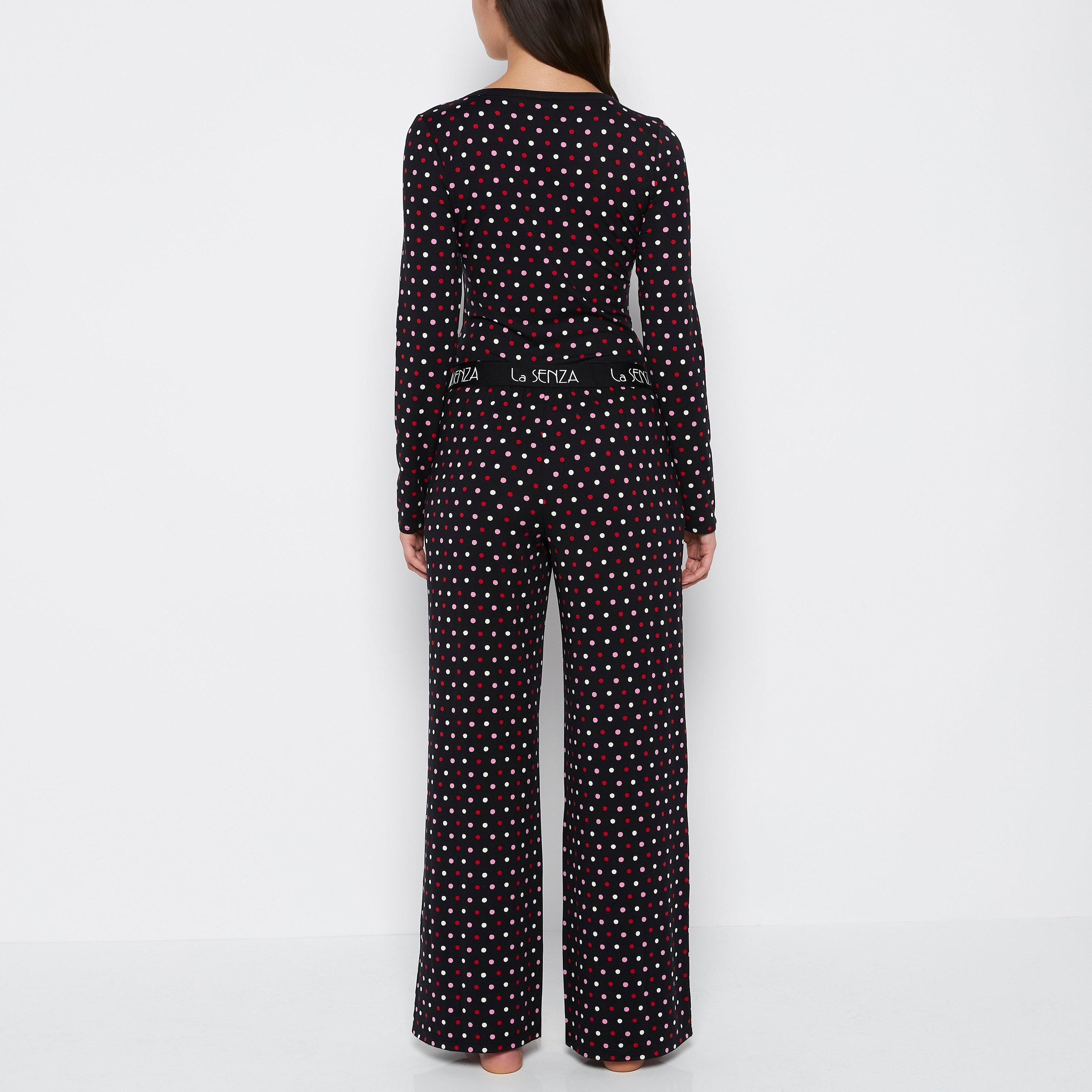 طقم توب وبنطلون بيجامة نسائي بنقشة "بولكا دوت" من لا سنزا-women-clothing-nightwear-pyjamas-longsets-image-3
