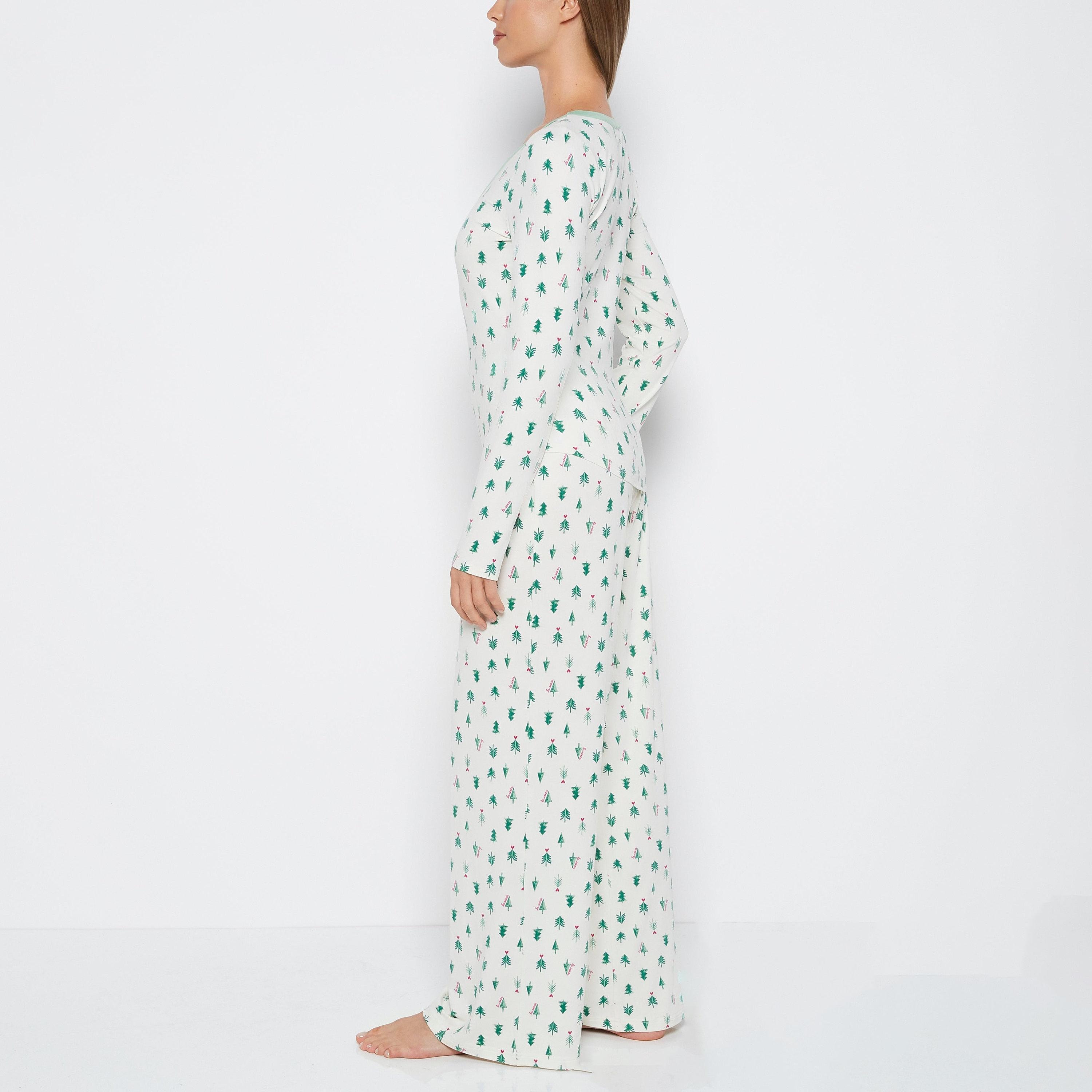 La Senza Women's Tiny Trees Print Top & Pyjamas Set-women-clothing-nightwear-pyjamas-longsets-image-2