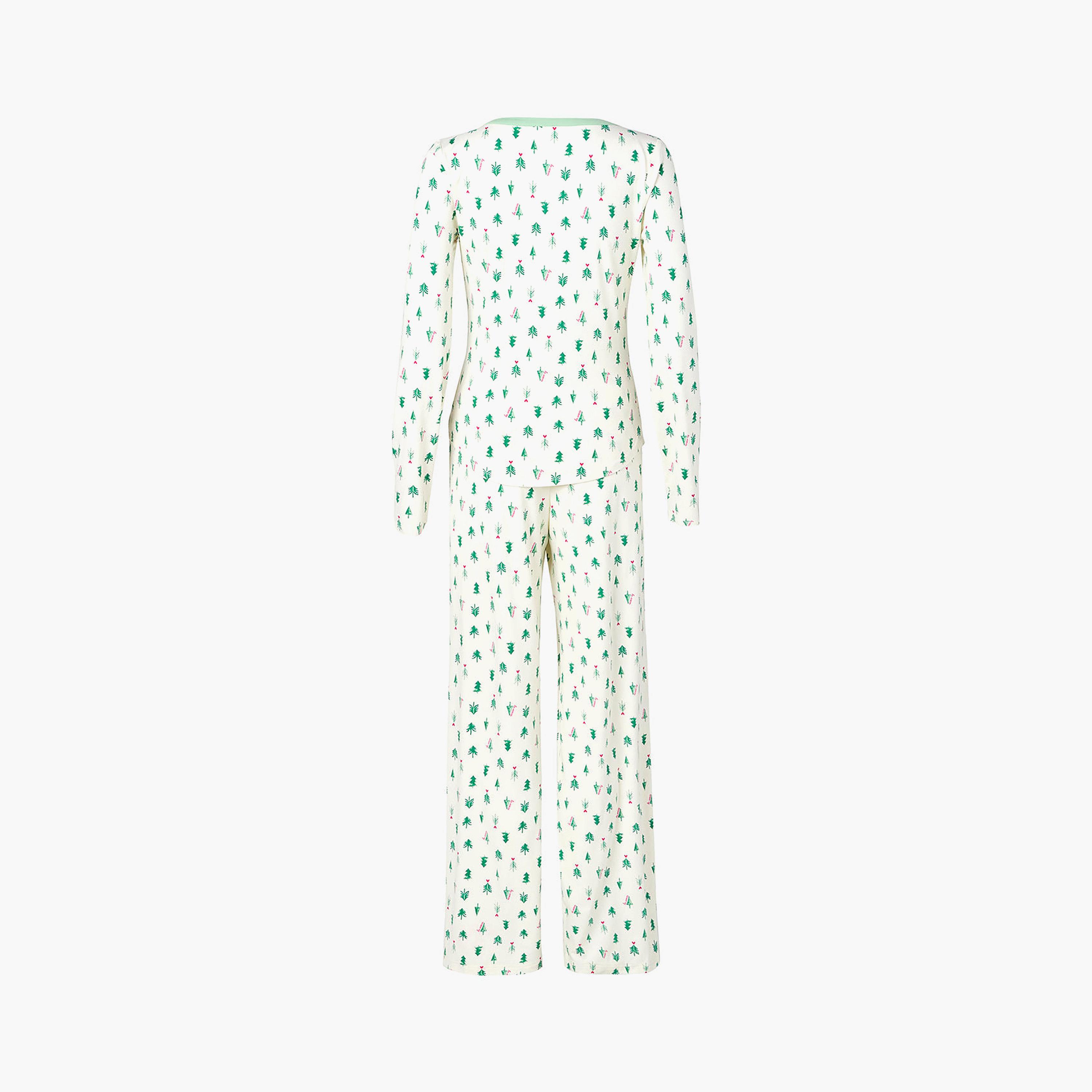 La Senza Women's Tiny Trees Print Top & Pyjamas Set-women-clothing-nightwear-pyjamas-longsets-image-4