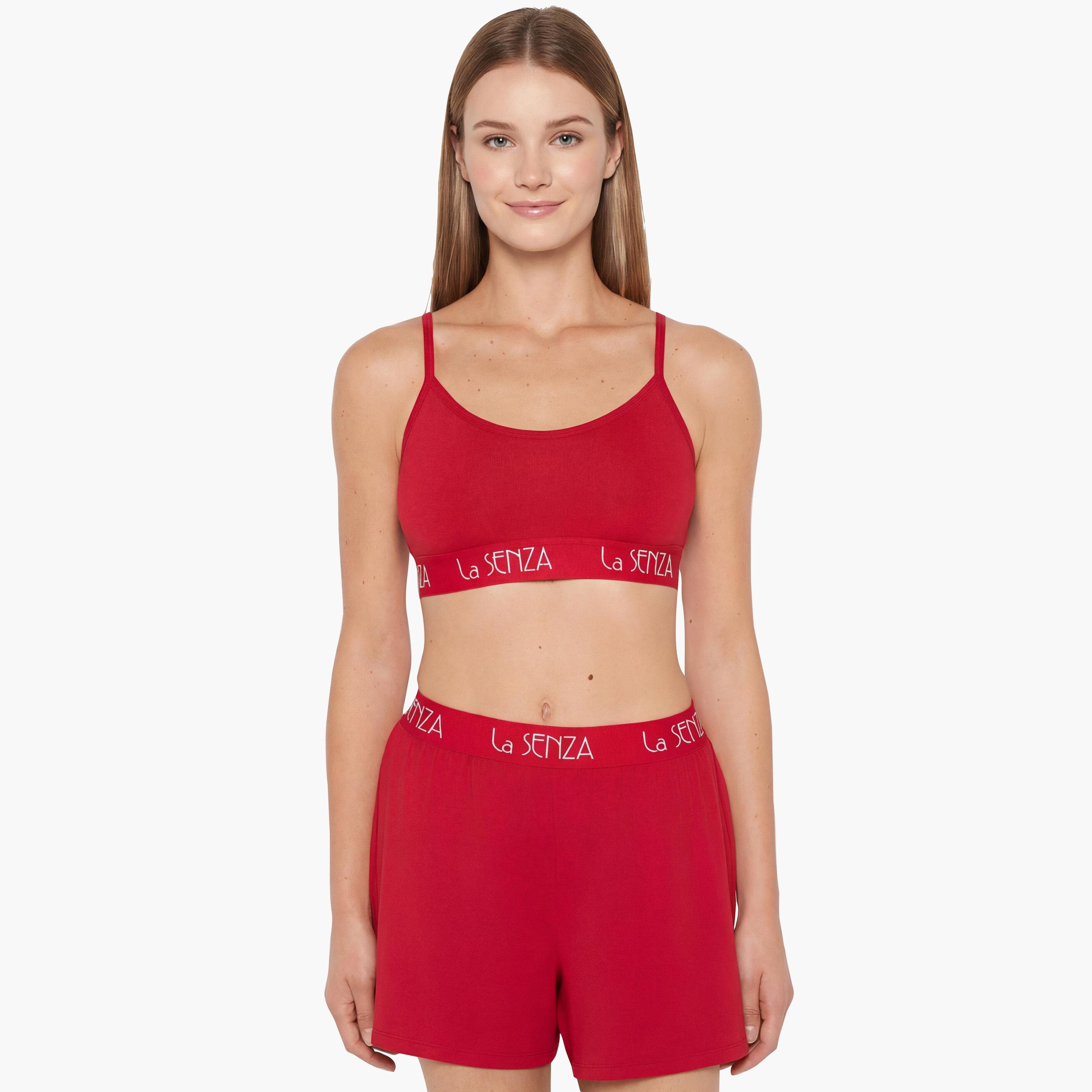 شورت نسائي سادة بخصر مطاطي مرتفع من لا سنزا-women-clothing-nightwear-pyjamas-bottoms-image-2