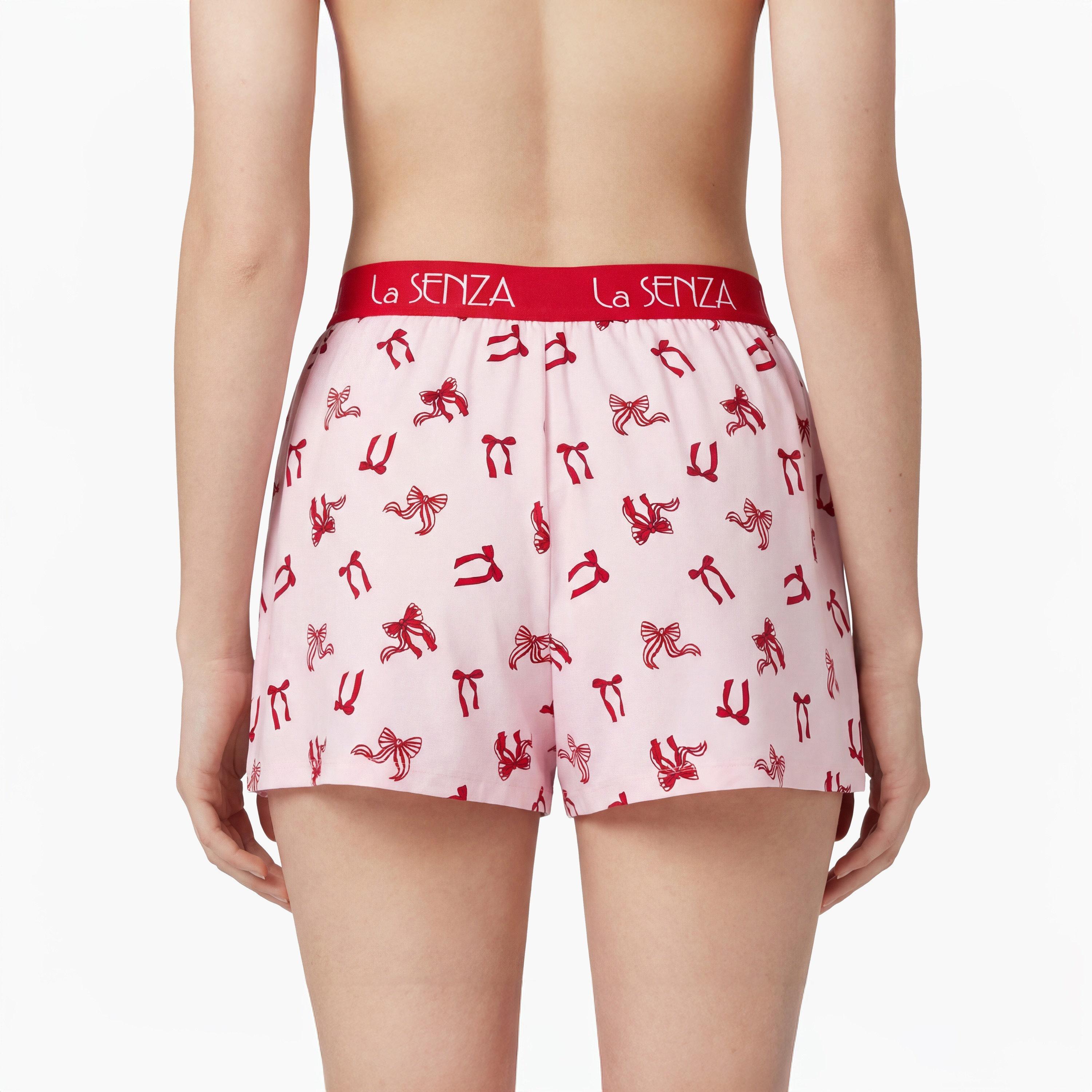 La Senza Bow Printed High-Rise Elasticated Waist Women's Shorts-women-clothing-nightwear-pyjamas-bottoms-image-3