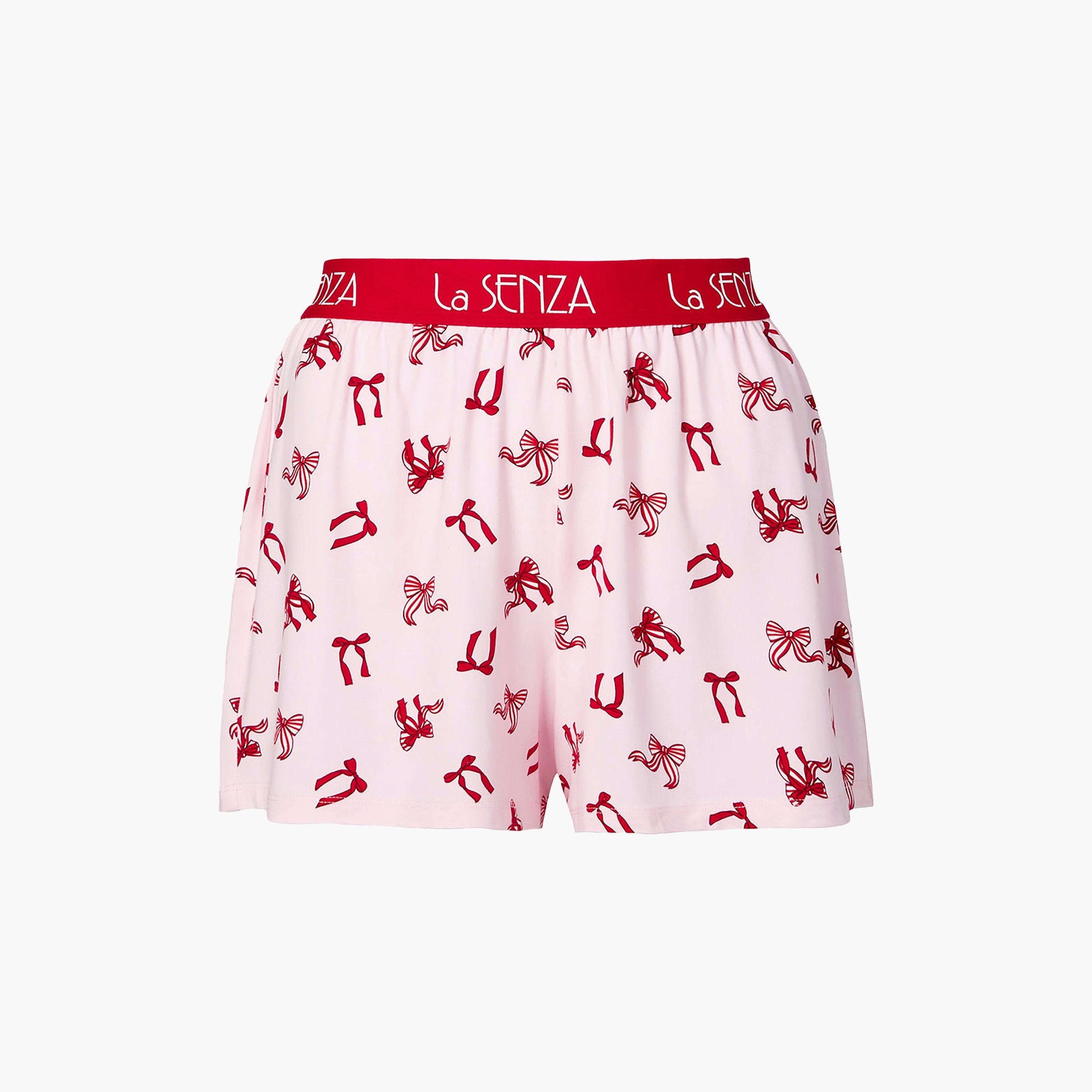 La Senza Bow Printed High-Rise Elasticated Waist Women's Shorts-women-clothing-nightwear-pyjamas-bottoms-image-4
