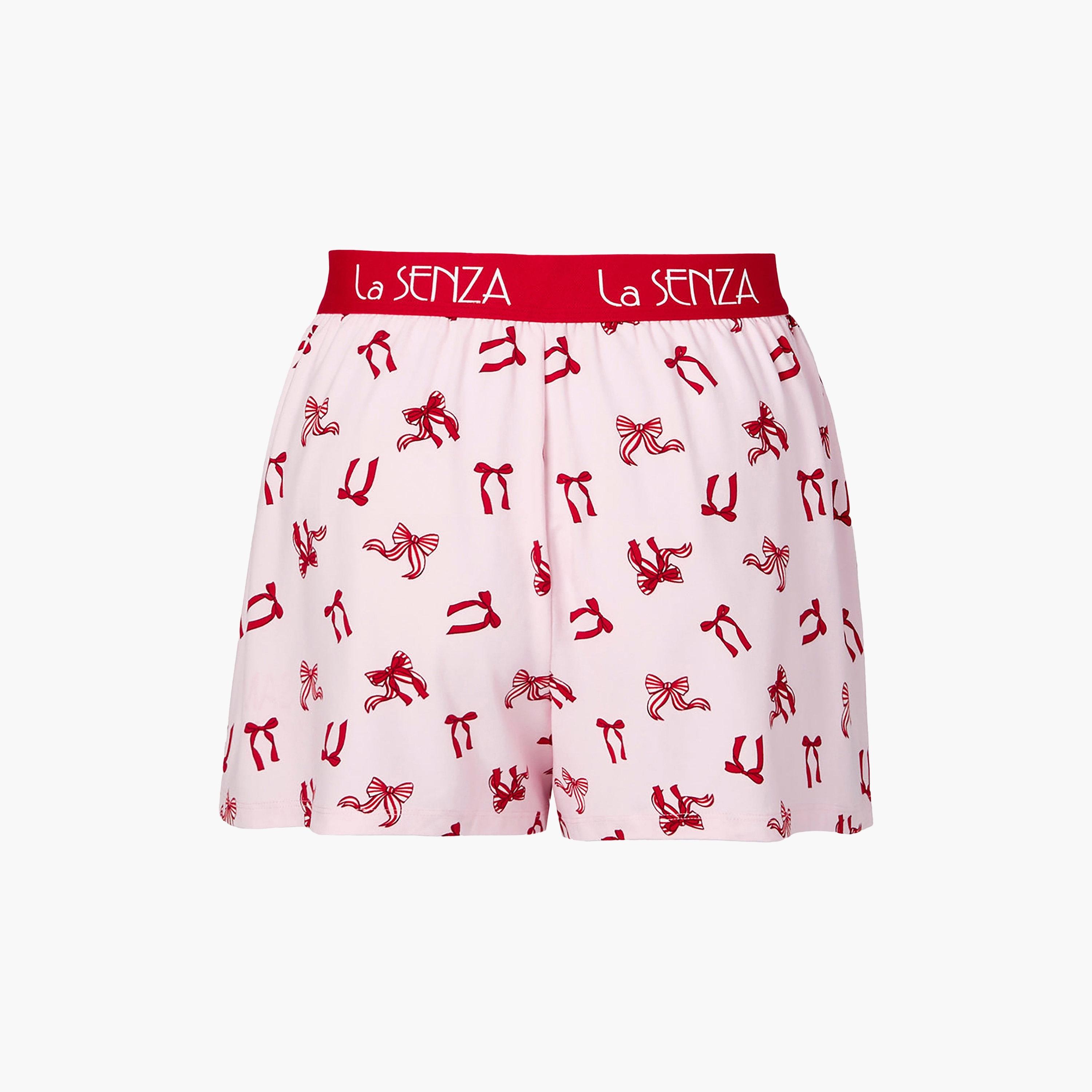 La Senza Bow Printed High-Rise Elasticated Waist Women's Shorts-women-clothing-nightwear-pyjamas-bottoms-image-5