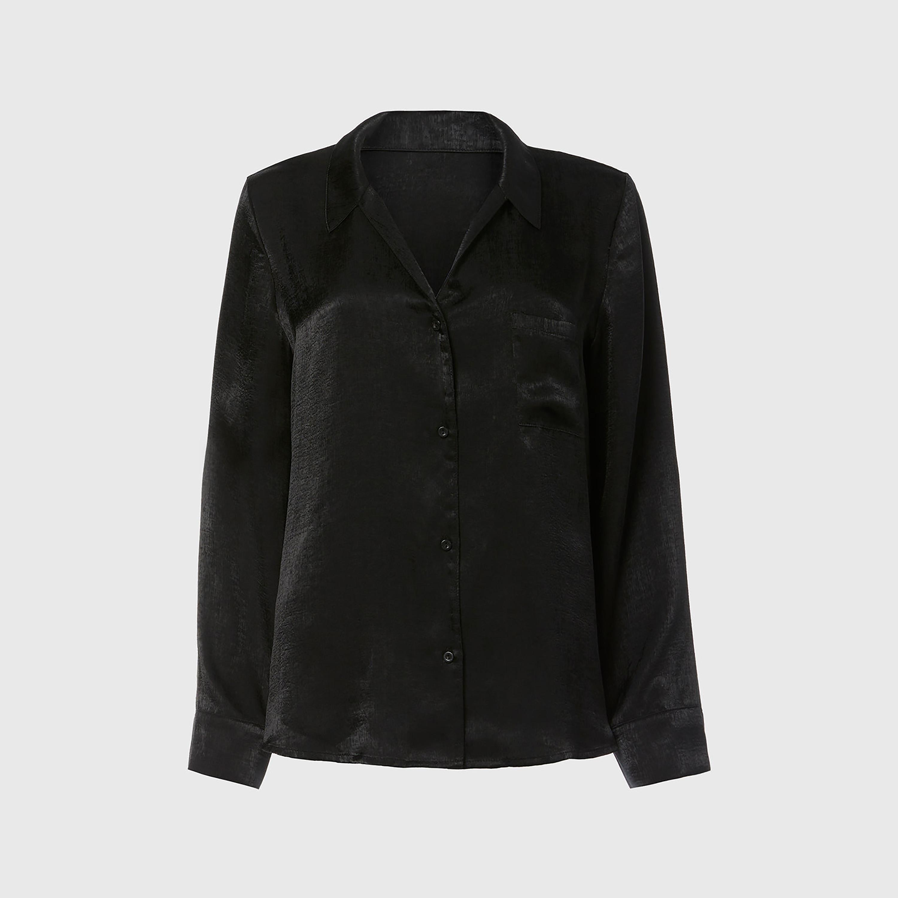 قميص نوم نسائي سادة بياقة وأكمام طويلة من لا سينزا-women-clothing-nightwear-pyjamas-tops-image-5