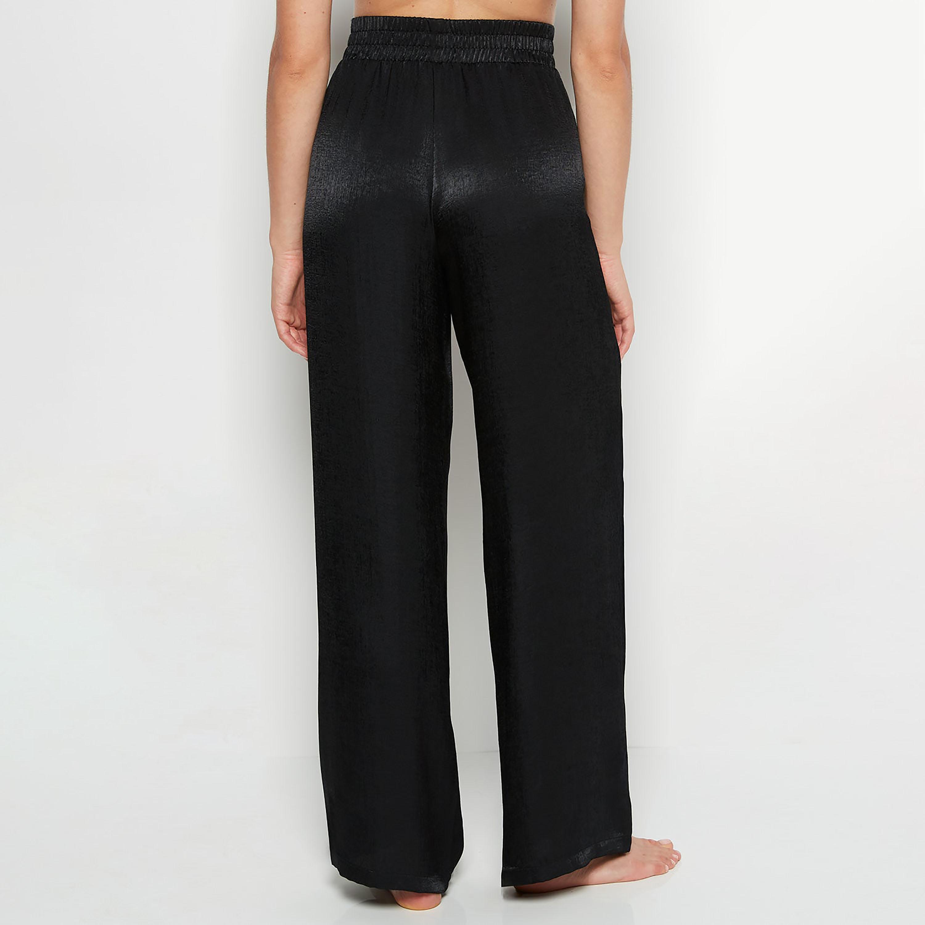 بيجامة نسائية سادة بخصر عالٍ ومطاطي من لا سينزا-women-clothing-nightwear-pyjamas-bottoms-image-7
