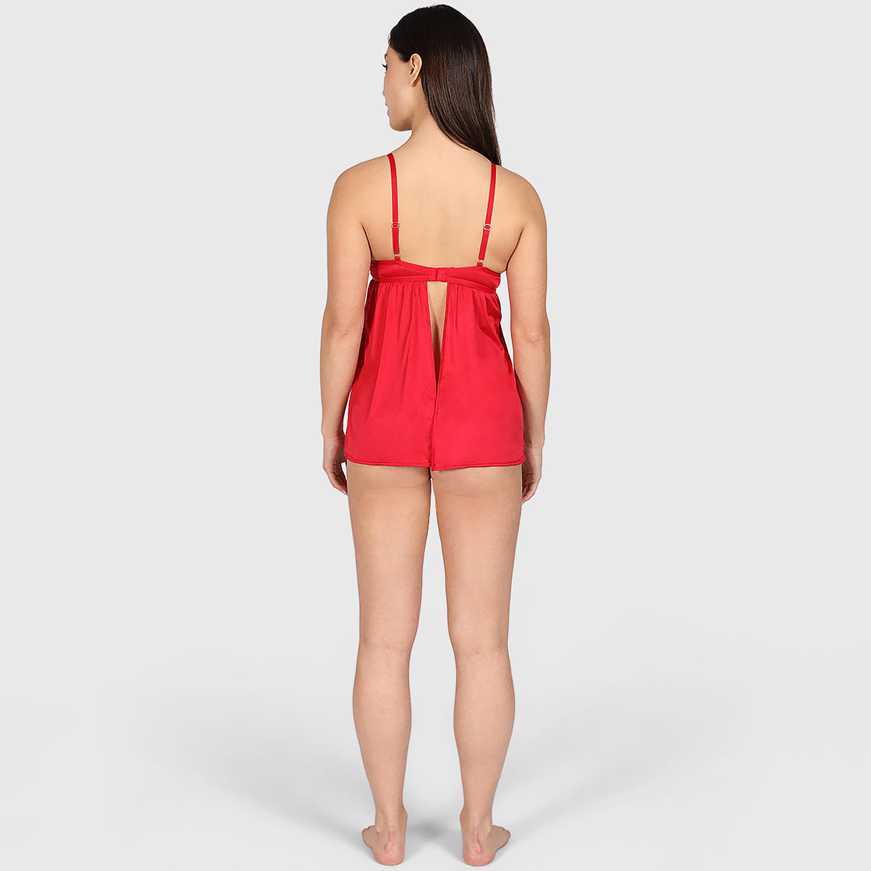 La Senza Sexy Red Wired Medium Support Padded Women's Babydoll-women-clothing-lingerie-babydollsandbodysuits-image-4