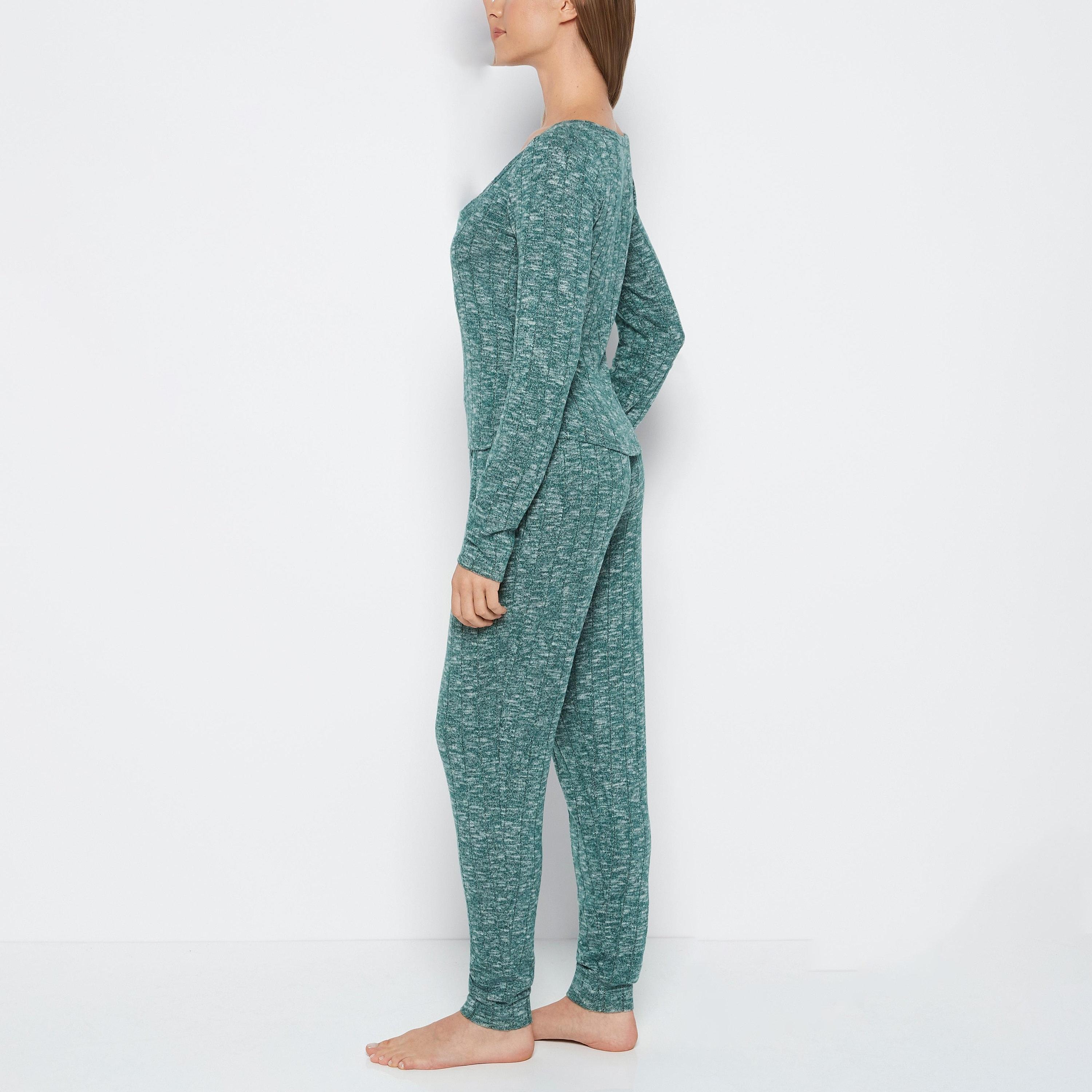 طقم بلوزة وبنطلون بيجامة نسائي قماش "هيذر" من لا سنزا-women-clothing-nightwear-pyjamas-longsets-image-2