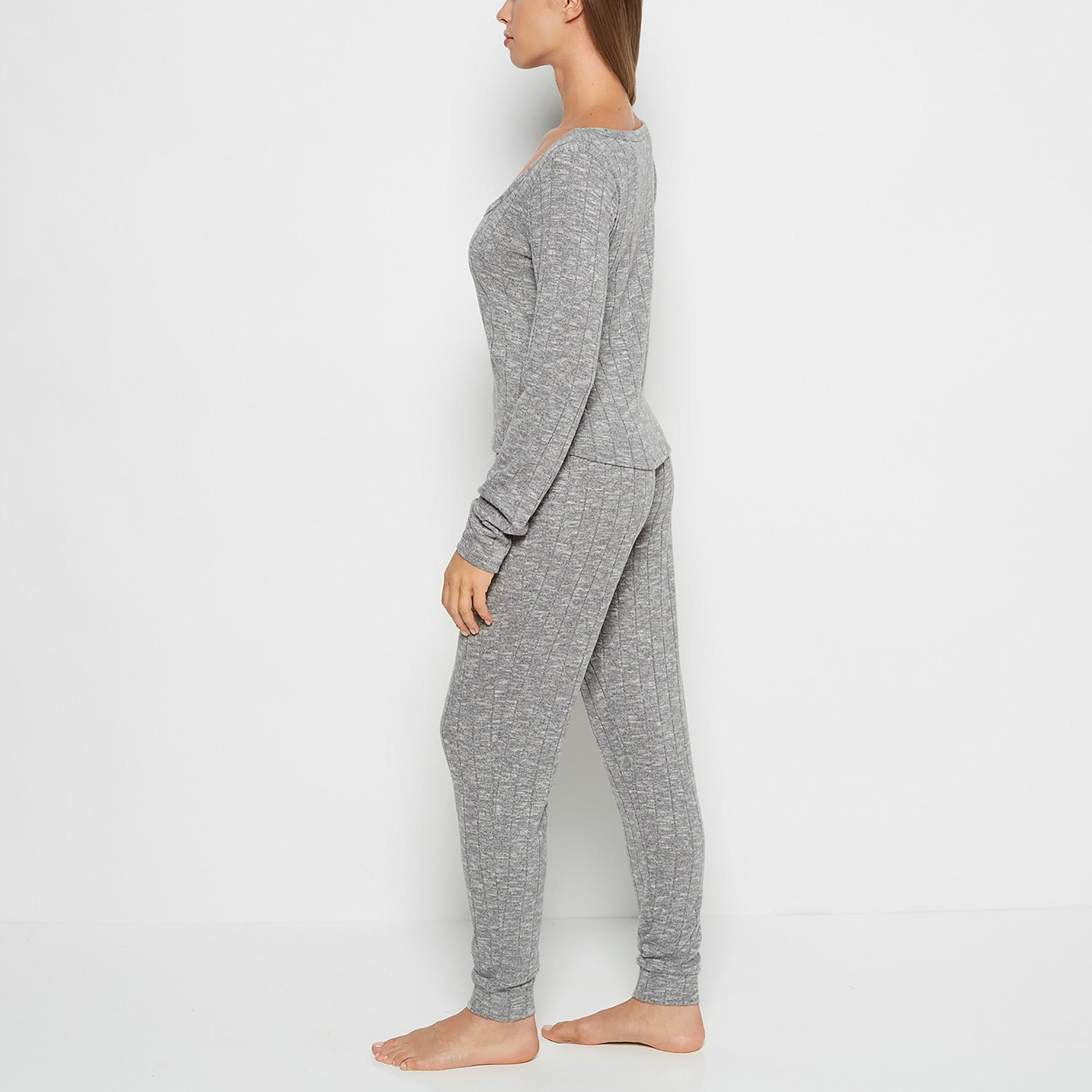 طقم بلوزة وبنطلون بيجامة نسائي قماش "هيذر" من لا سنزا-women-clothing-nightwear-pyjamas-longsets-image-7