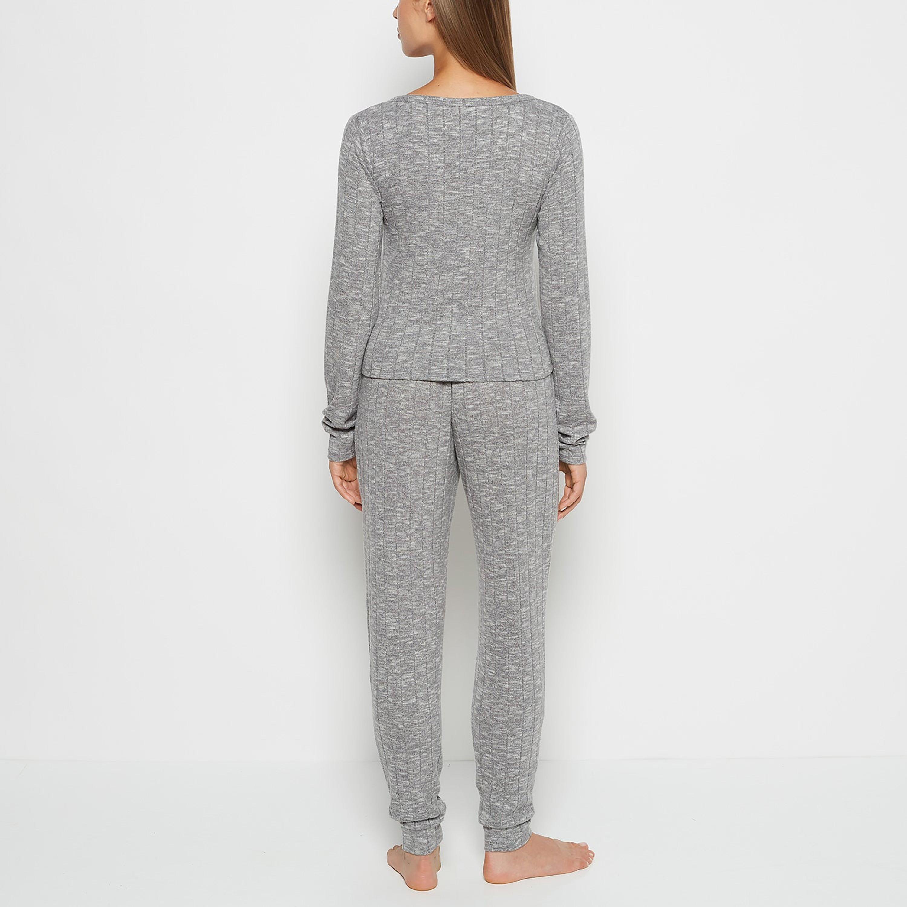 طقم بلوزة وبنطلون بيجامة نسائي قماش "هيذر" من لا سنزا-women-clothing-nightwear-pyjamas-longsets-image-8