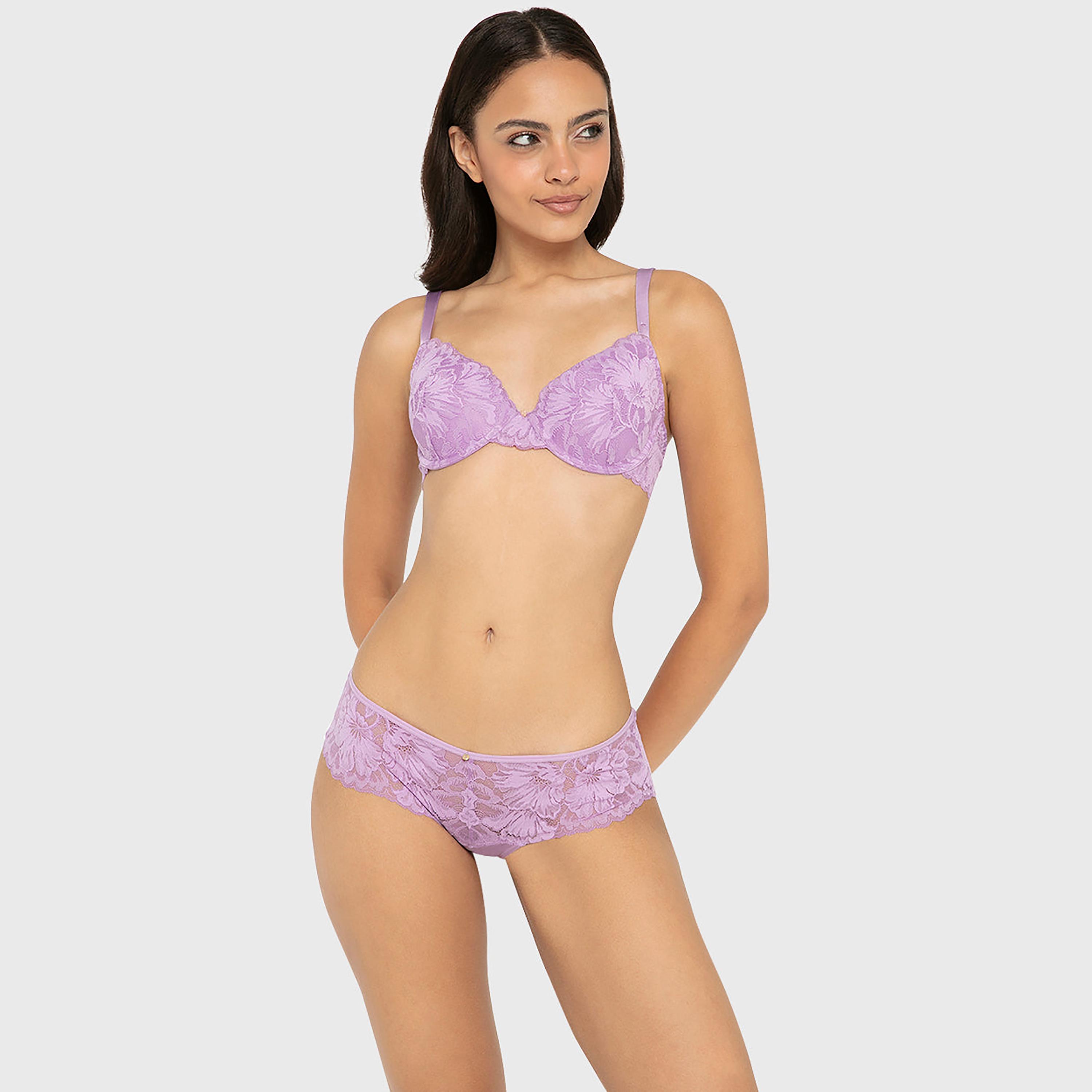 سروال داخلي نسائي هيبستر ديفا من الدانتيل بتغطية متوسطة - لون تيل من لا سينزا-women-clothing-lingerie-panties-image-10