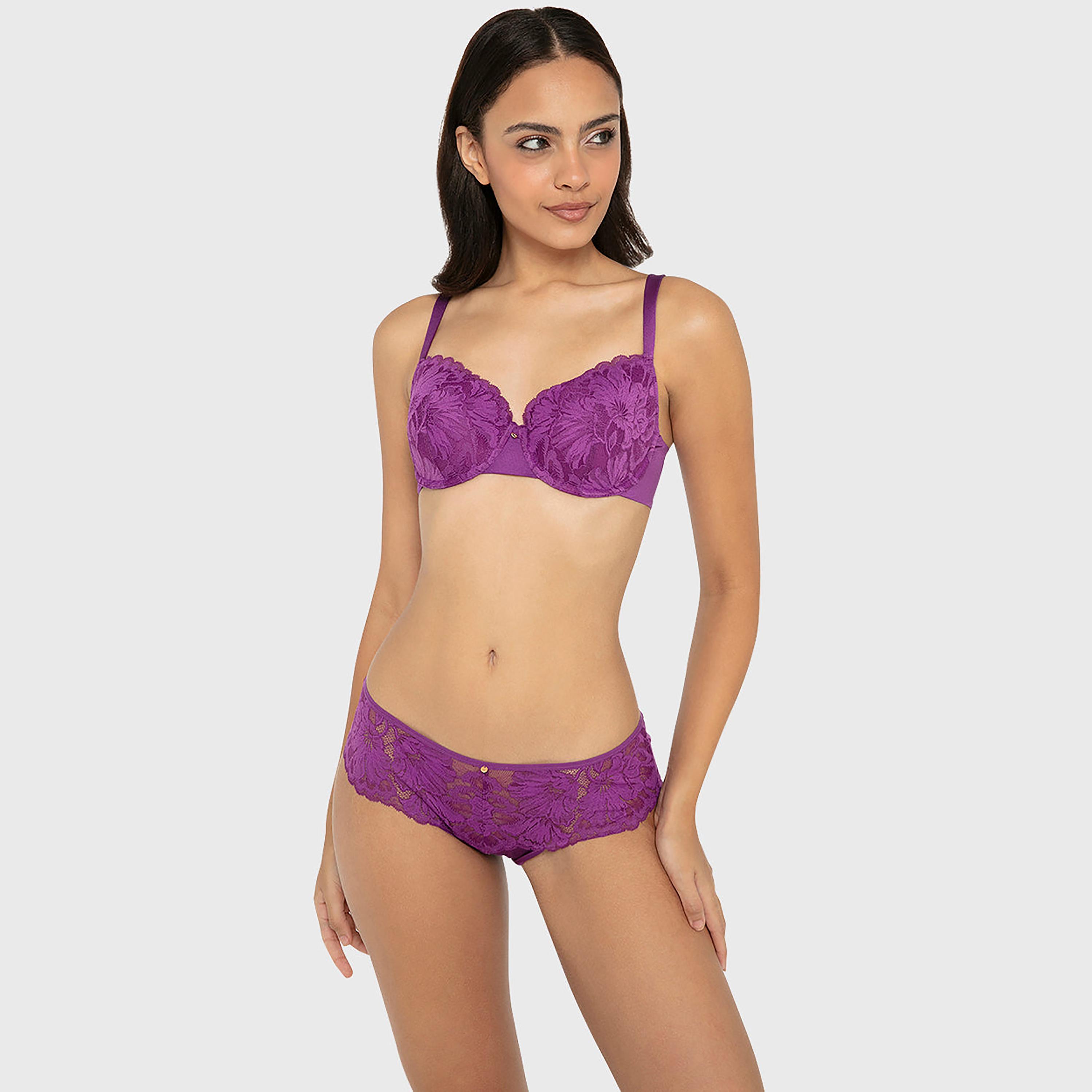 سروال داخلي نسائي هيبستر ديفا من الدانتيل بتغطية متوسطة - لون تيل من لا سينزا-women-clothing-lingerie-panties-image-22