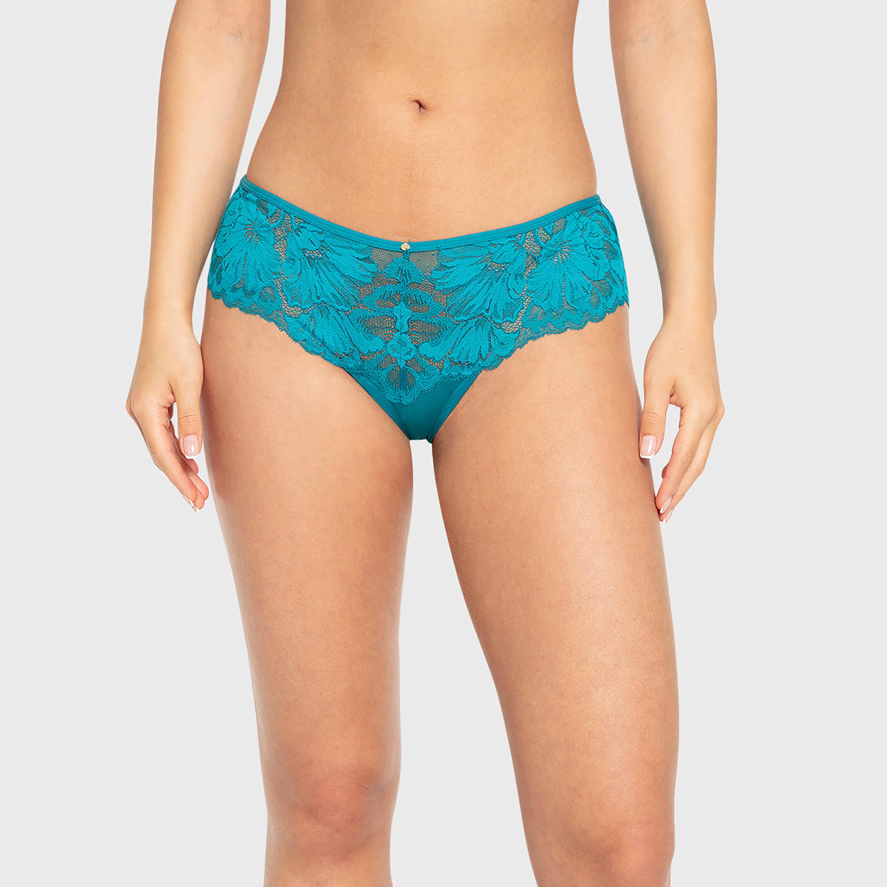 سروال داخلي نسائي هيبستر ديفا من الدانتيل بتغطية متوسطة - لون تيل من لا سينزا-women-clothing-lingerie-panties-image-1