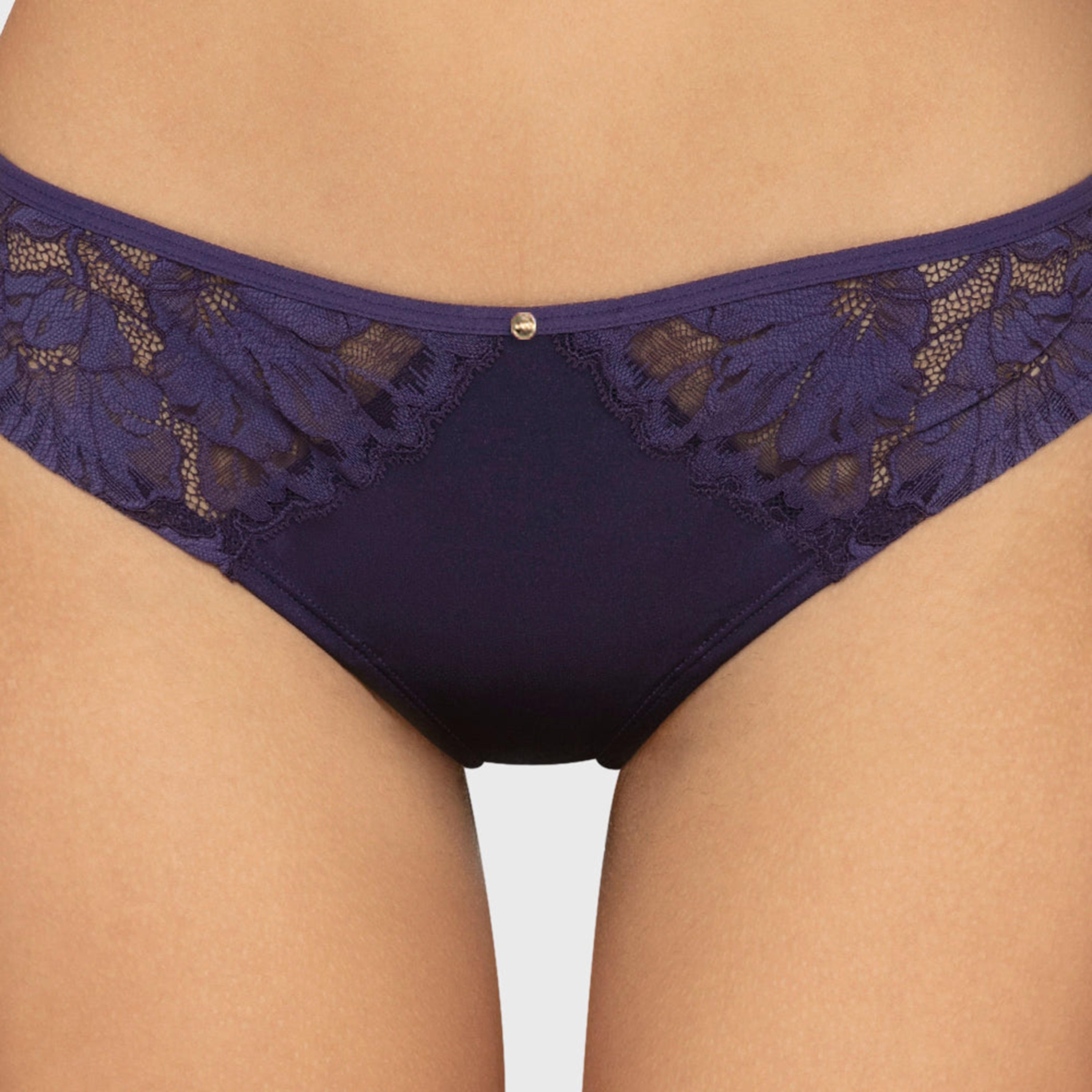 سروال داخلي نسائي ثونغ ديفا من الدانتيل بتغطية منخفضة - لون تيل من لا سينزا-women-clothing-lingerie-panties-image-6