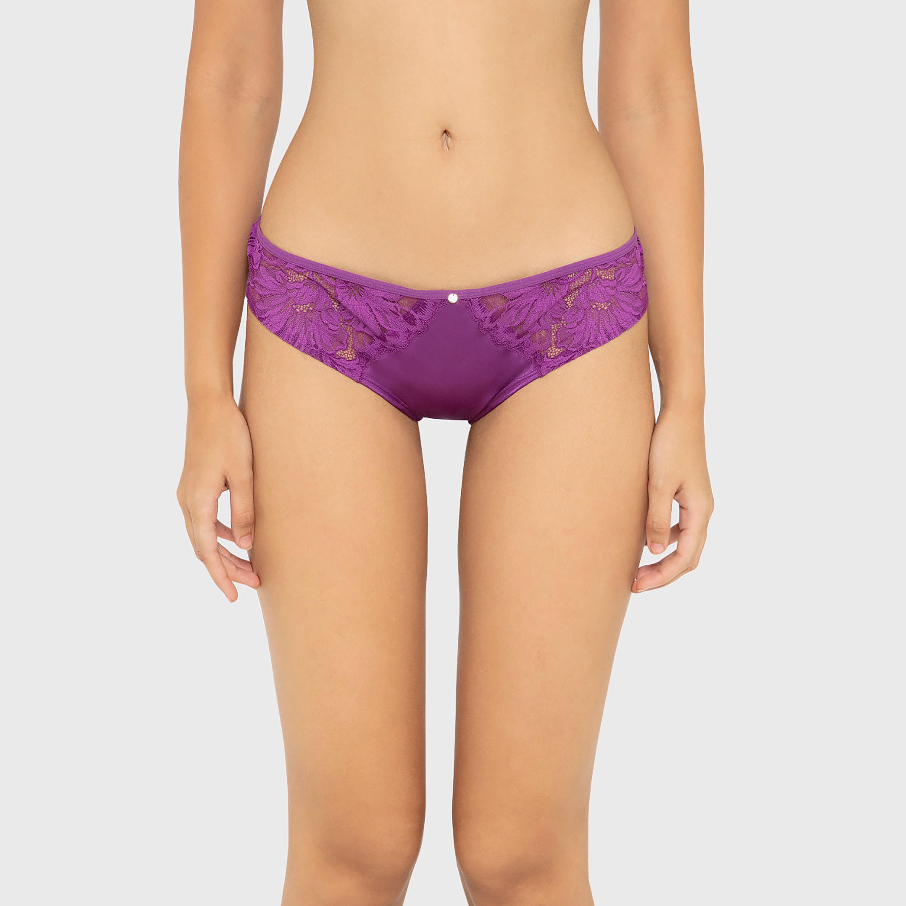 سروال داخلي نسائي ثونغ ديفا من الدانتيل بتغطية منخفضة - لون تيل من لا سينزا-women-clothing-lingerie-panties-image-13