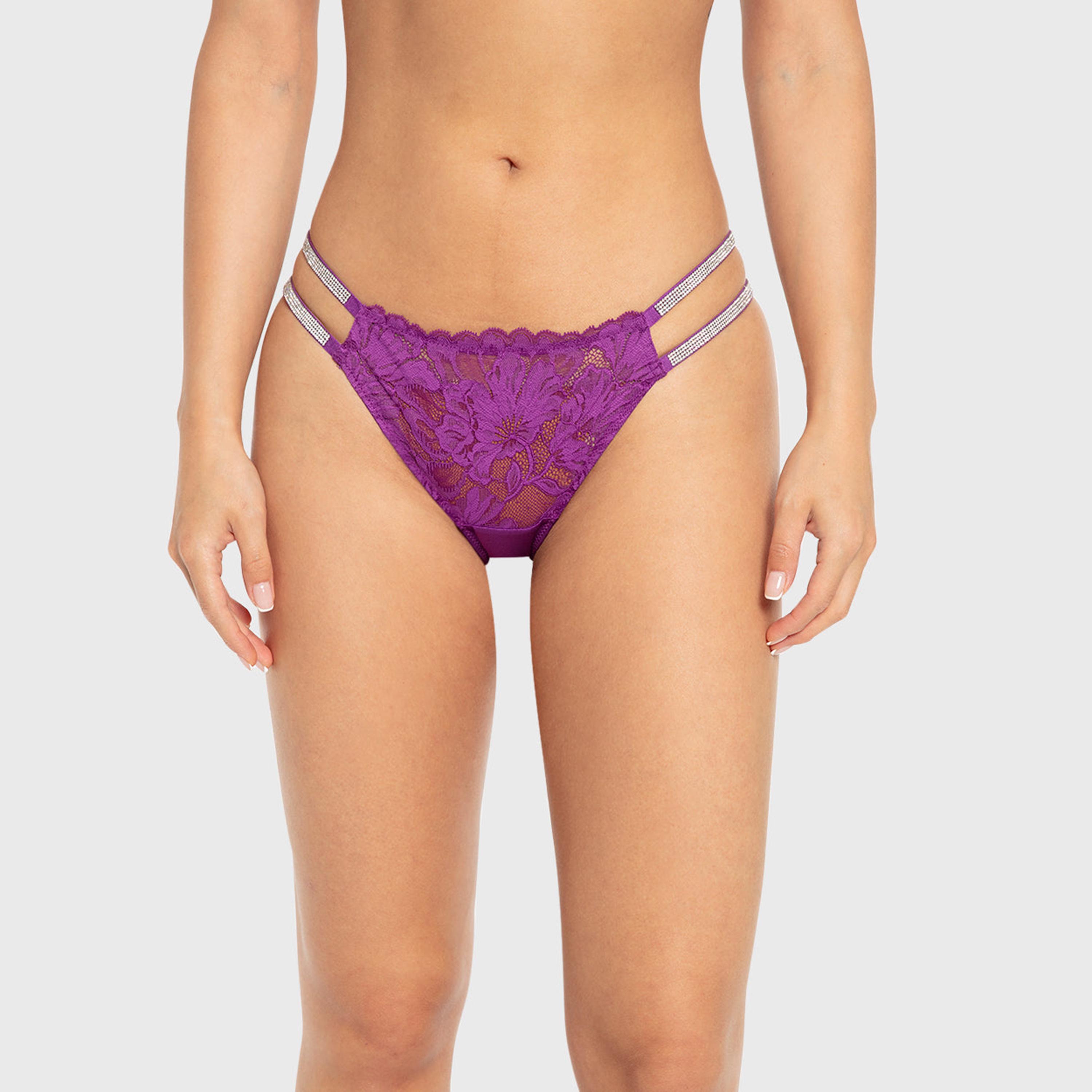 سروال داخلي نسائي متوسط التغطية من الدانتيل "ديفا" من لا سينزا-women-clothing-lingerie-panties-image-9