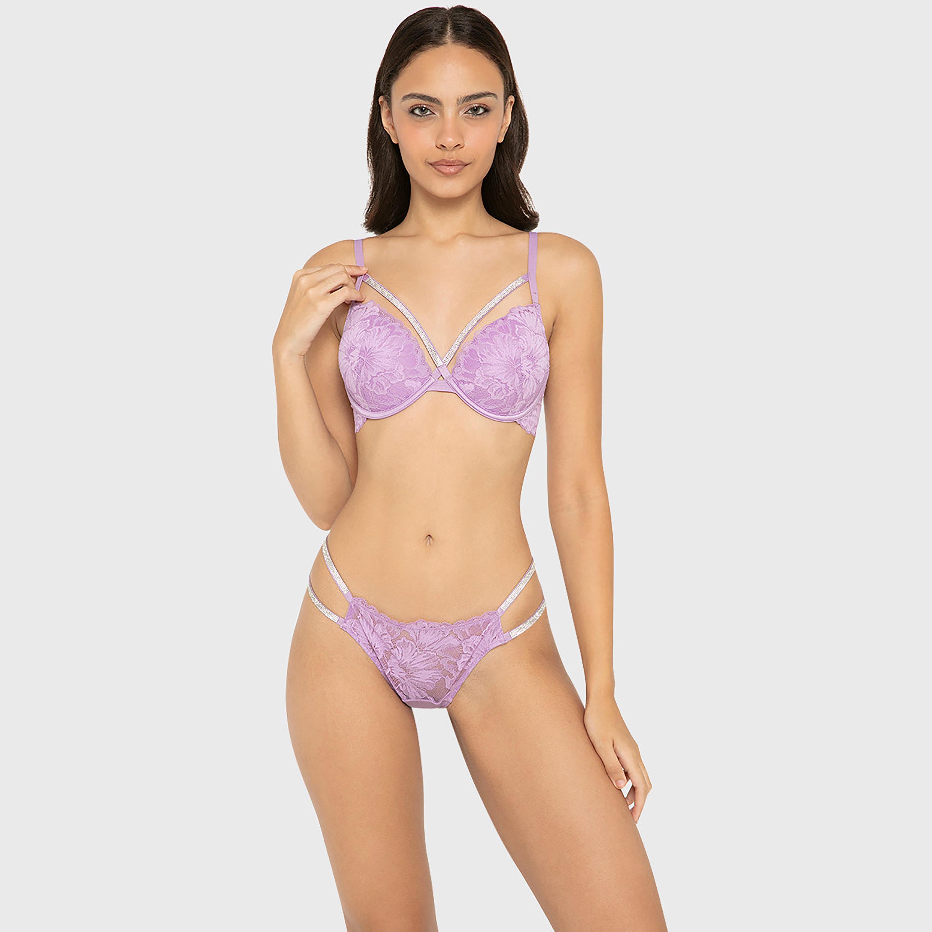 La Senza Diva Nylon Lace Low Coverage Women's Cheeky Panties-women-clothing-lingerie-panties-image-2
