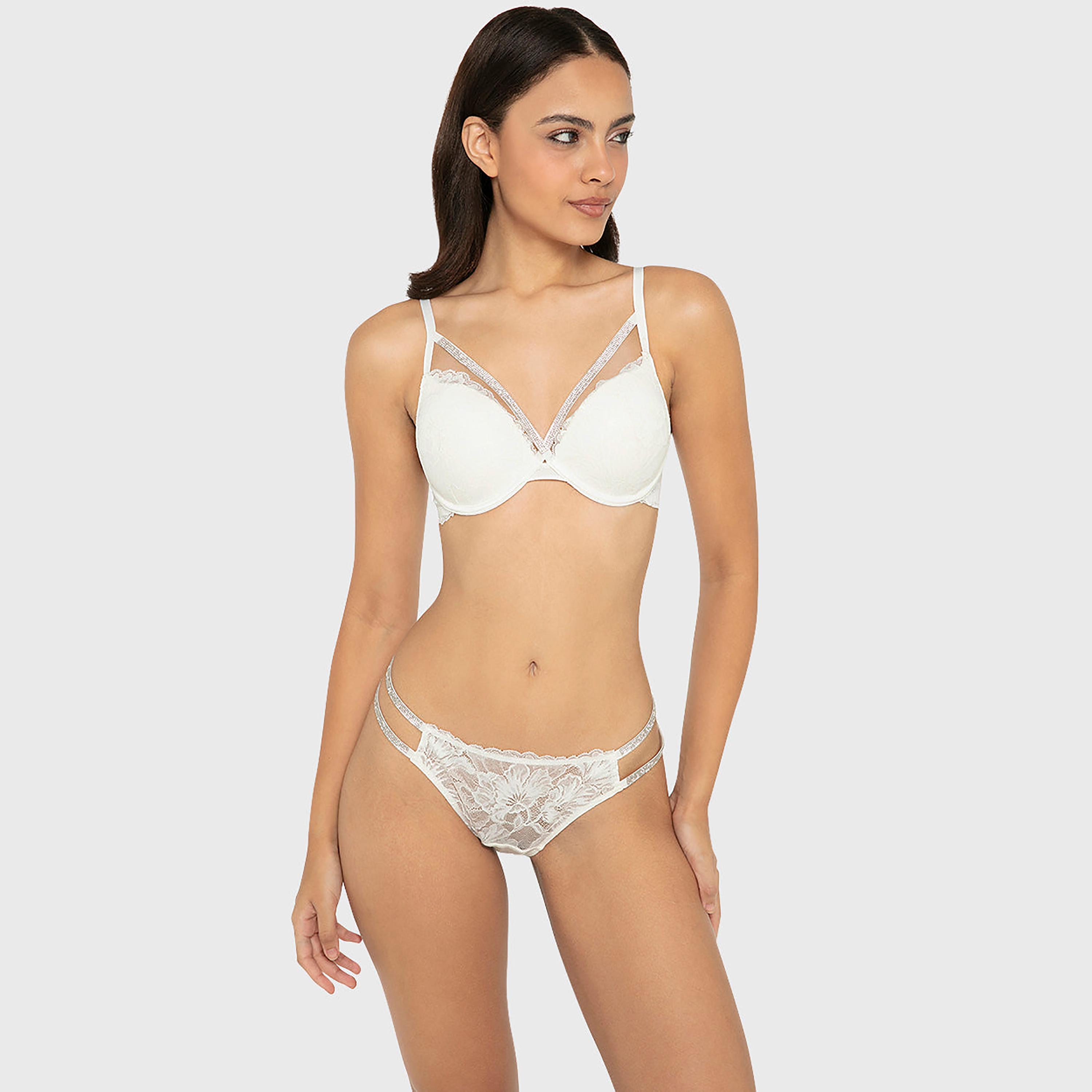 سروال داخلي نسائي متوسط التغطية من الدانتيل "ديفا" من لا سينزا-women-clothing-lingerie-panties-image-14
