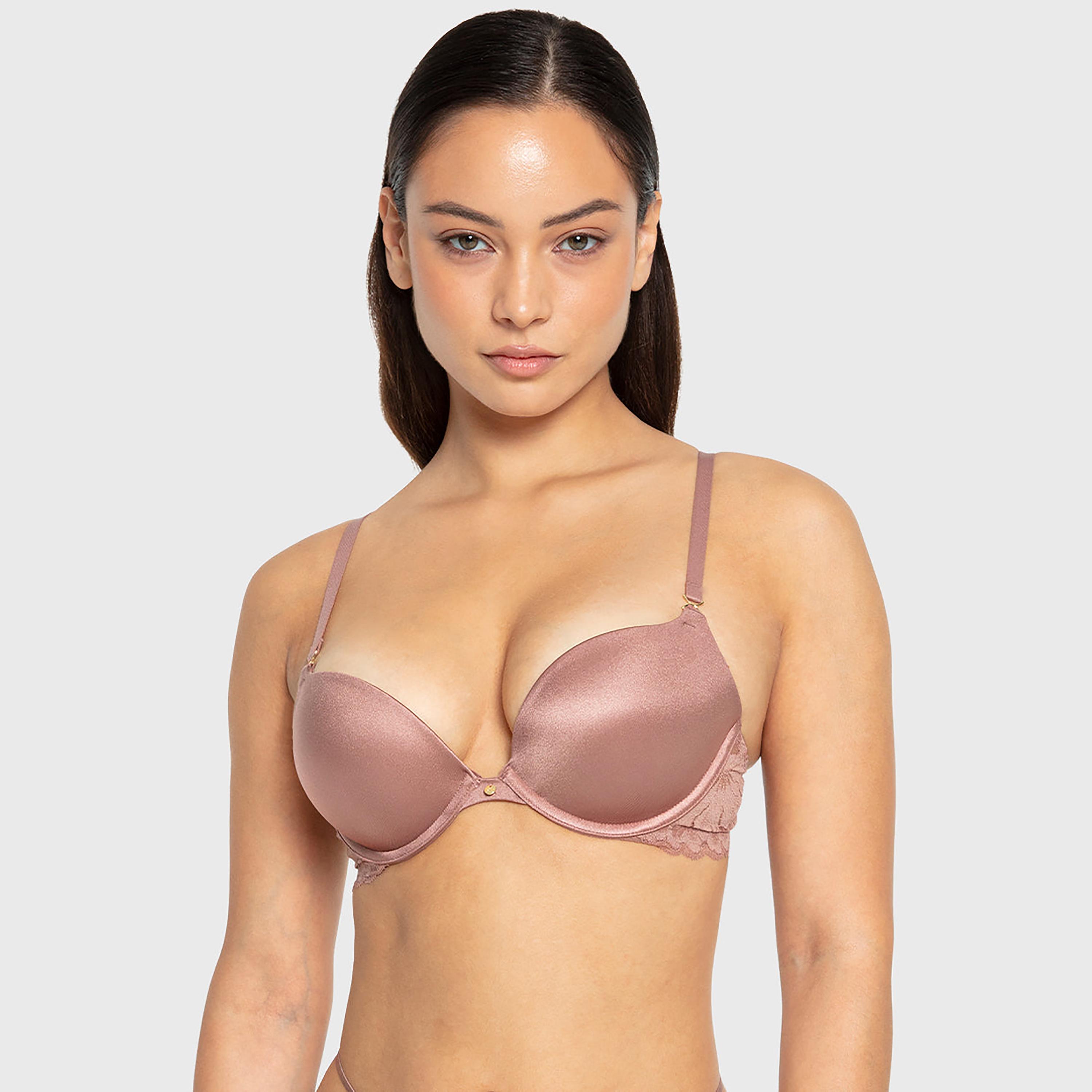 حمالة صدر نسائية بوش أب بيوند سيكسي بسلك ودعم عالي مع حشوة جل ودانتيل - بيج من لا سينزا-women-clothing-lingerie-bras-image-1