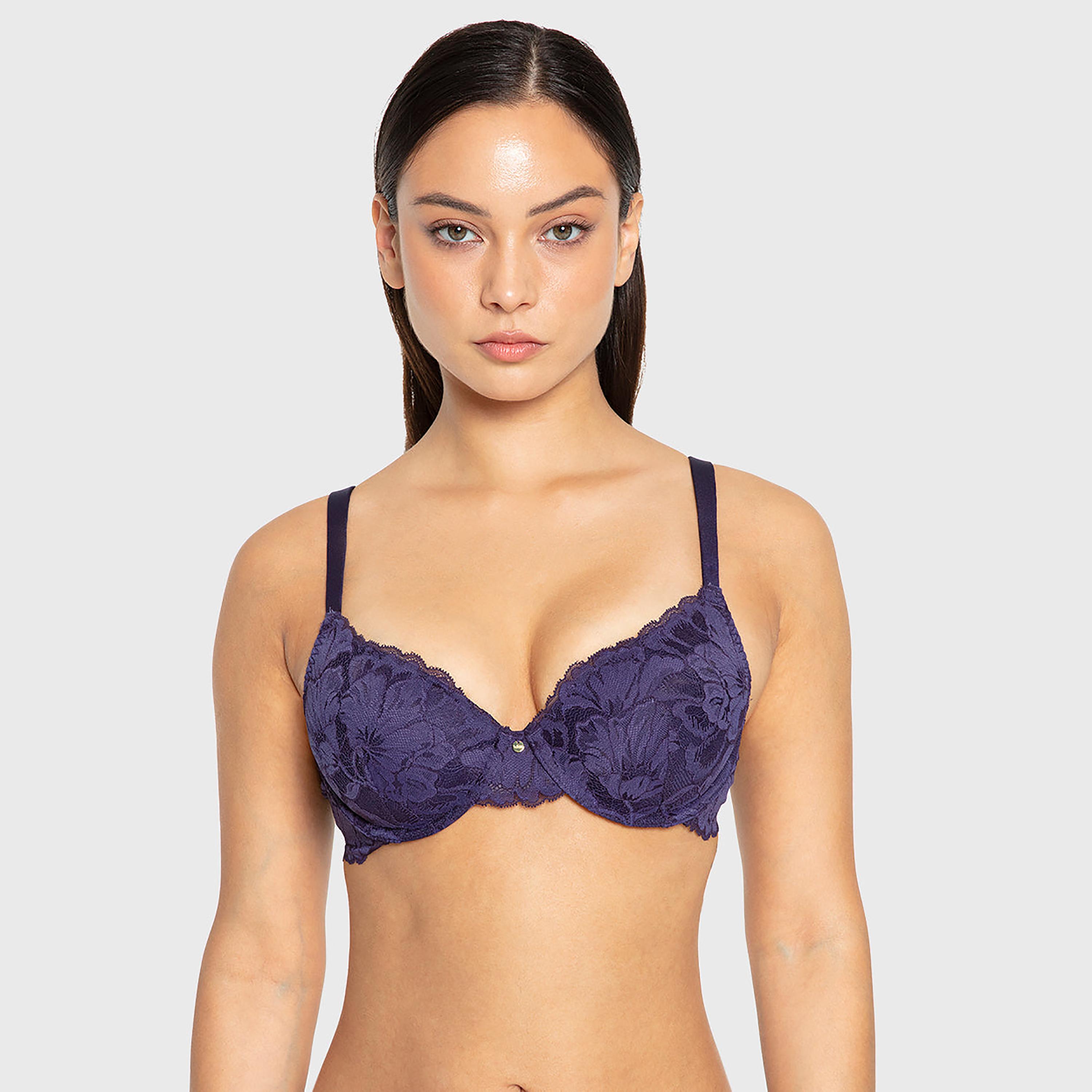La Senza So Sexy Blue Lace Wired Medium Support Lightly Lined Women's Push-Up Bra-women-clothing-lingerie-bras-image-1