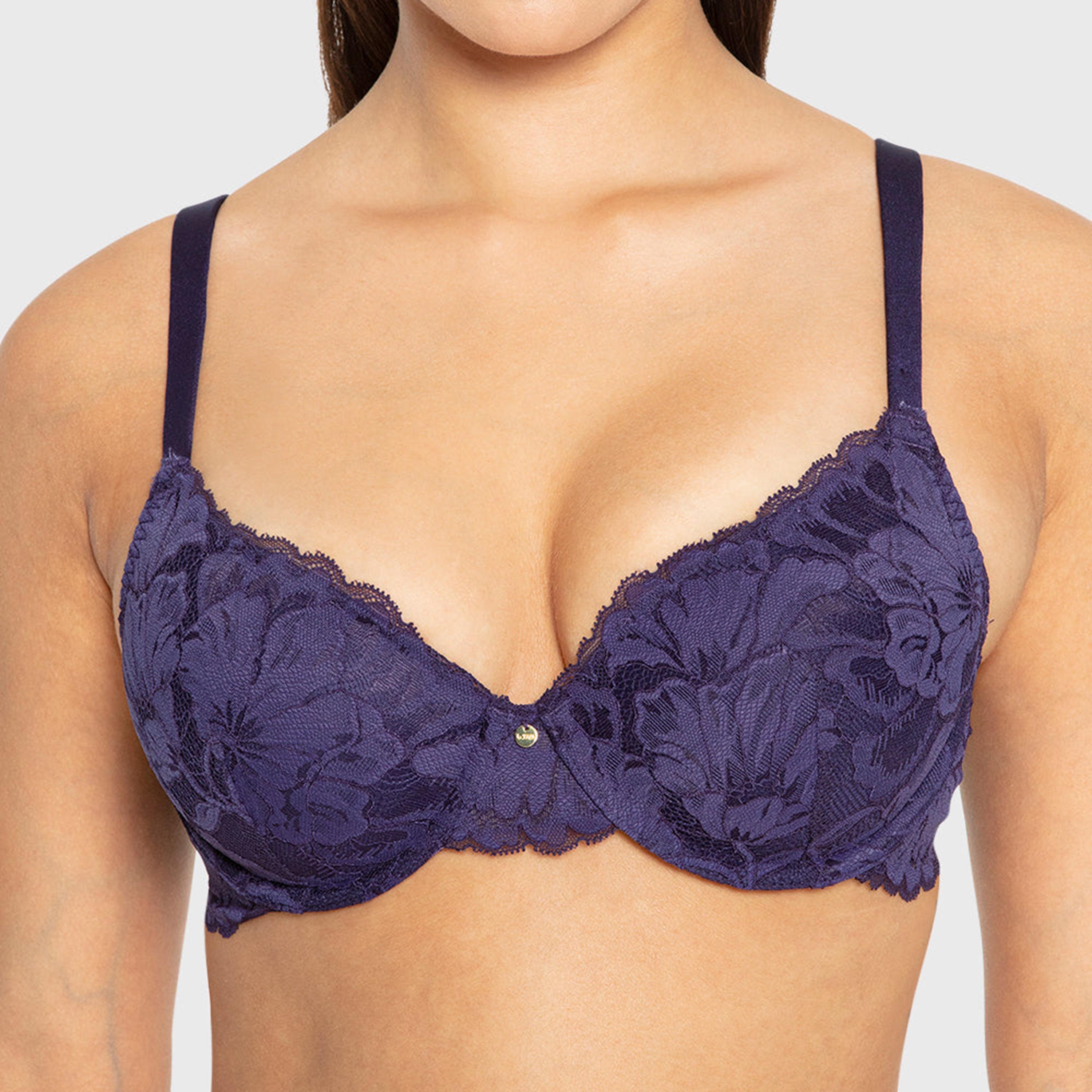 La Senza So Sexy Blue Lace Wired Medium Support Lightly Lined Women's Push-Up Bra-women-clothing-lingerie-bras-image-4
