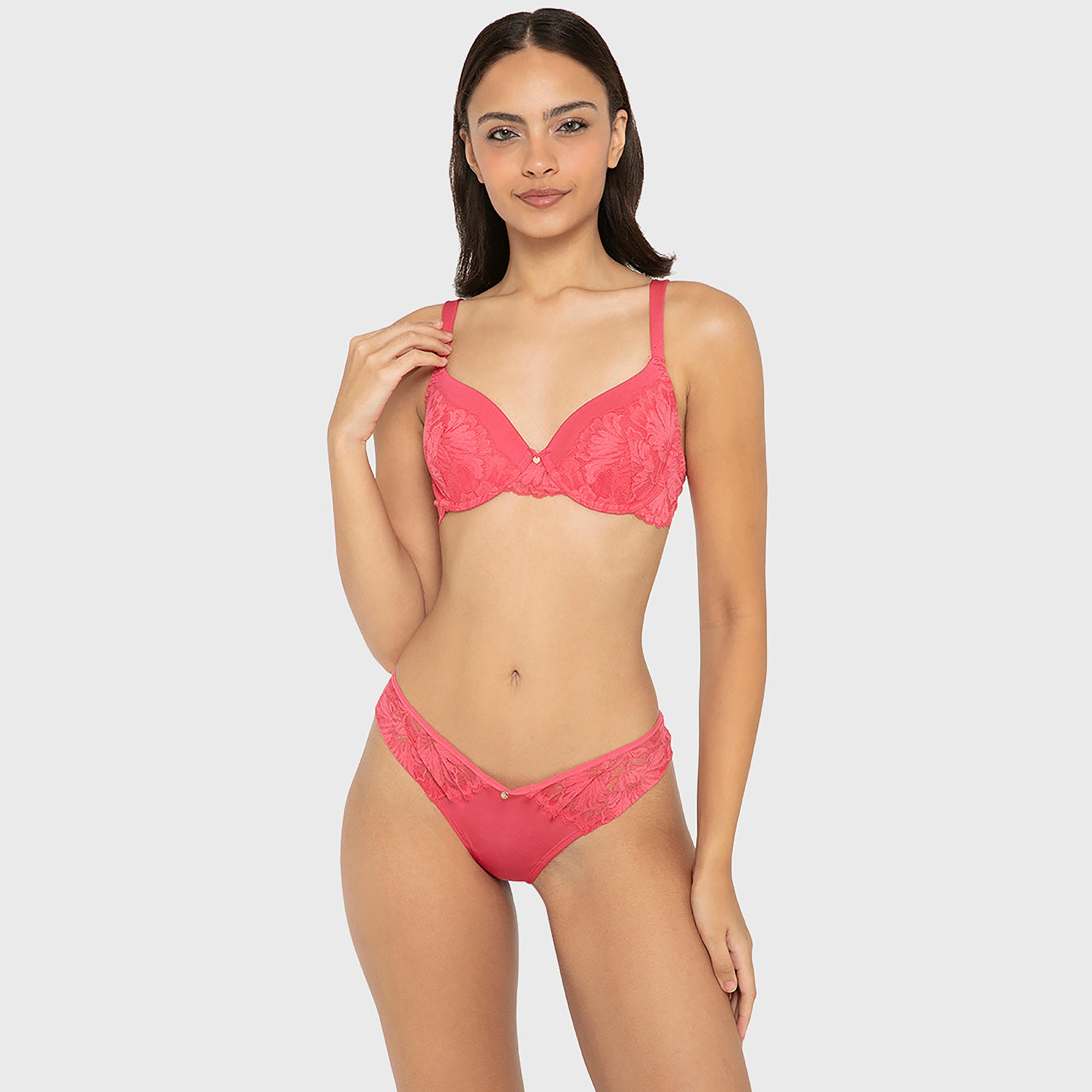 حمالة صدر نسائية بوش أب سو سيكسي بسلك ودعم متوسط مع بطانة خفيفة ودانتيل من لا سينزا-women-clothing-lingerie-bras-image-10