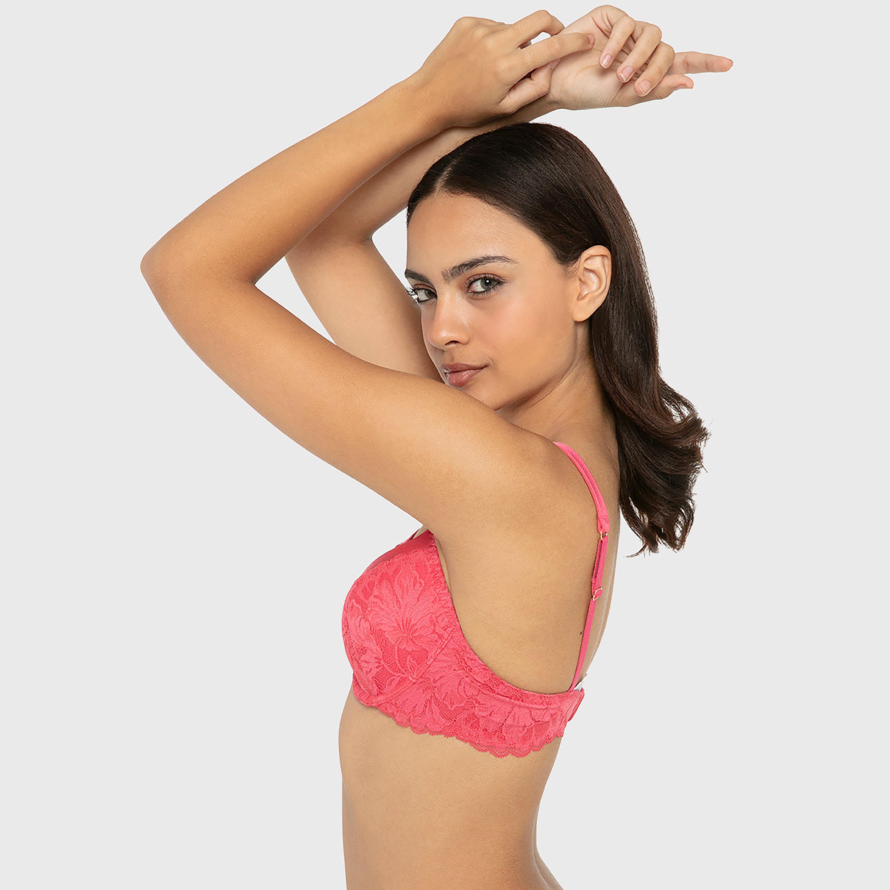 حمالة صدر نسائية بوش أب سو سيكسي بسلك ودعم متوسط مع بطانة خفيفة ودانتيل من لا سينزا-women-clothing-lingerie-bras-image-12