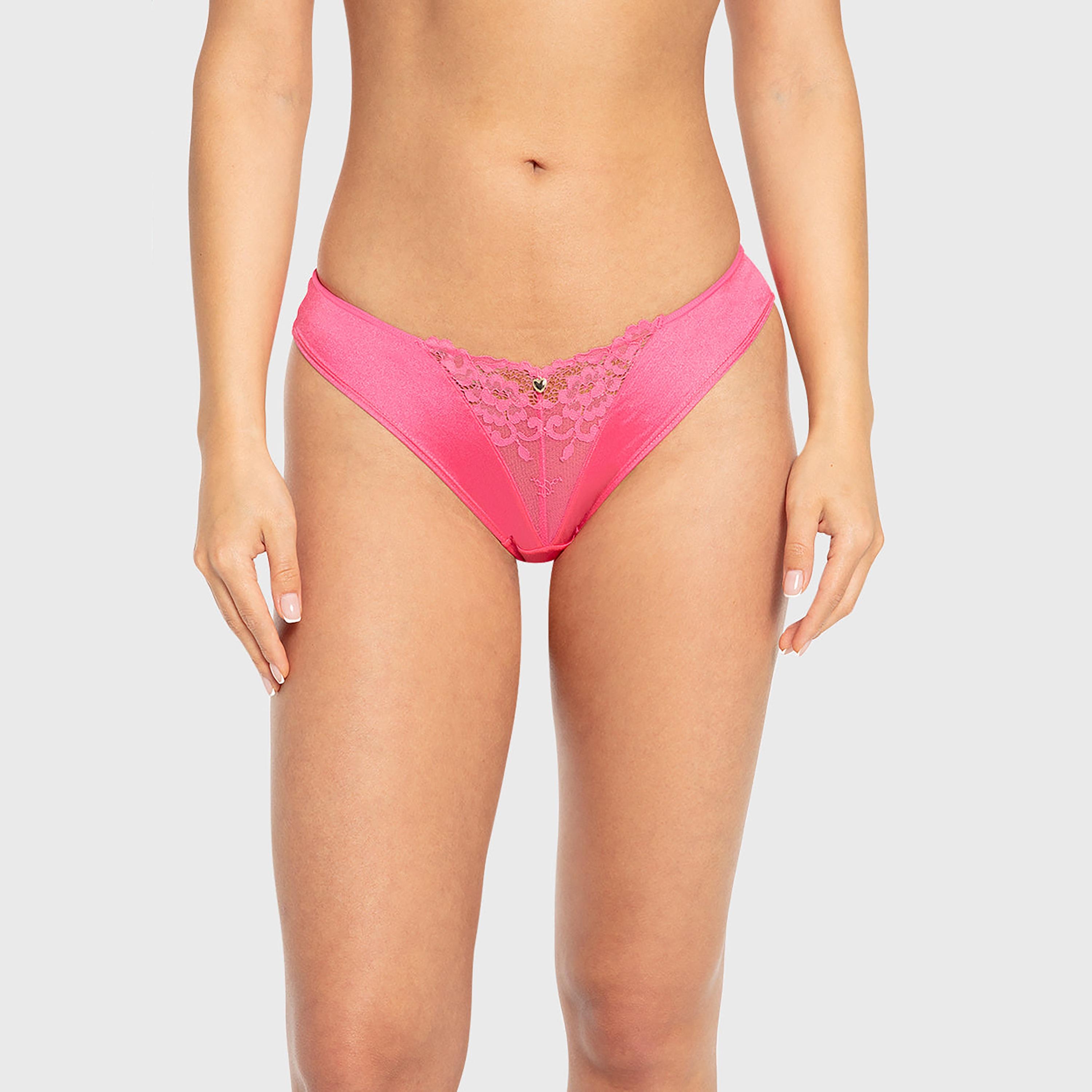 سروال داخلي نسائي تشيكي ديفا من الدانتيل بتغطية متوسطة - وردي من لا سينزا-women-clothing-lingerie-panties-image-1