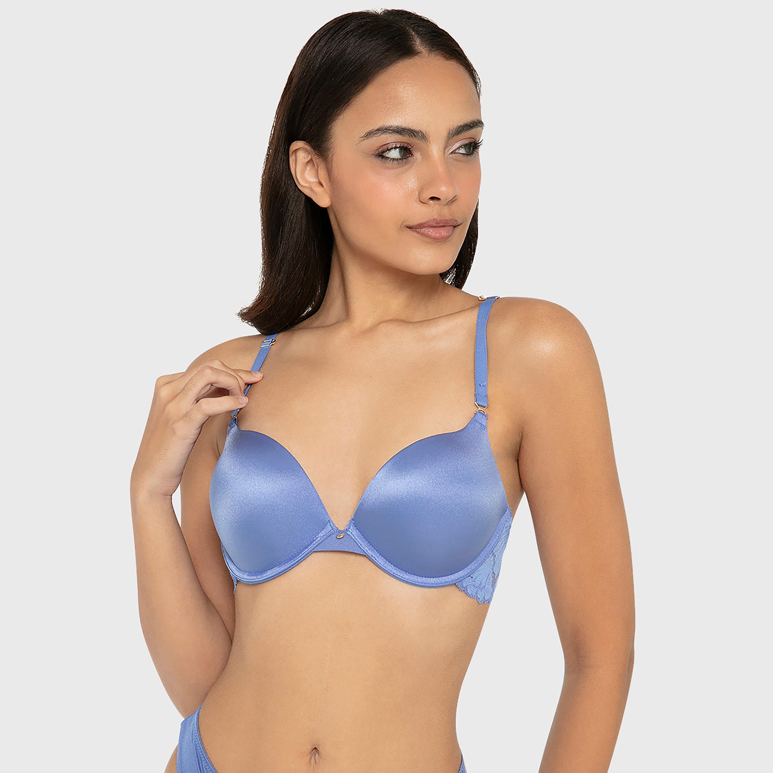 حمالة صدر نسائية بوش أب هالو شوجر بسلك ودعم عالي مع حشوة ودانتيل - لون تيل من لا سينزا-women-clothing-lingerie-bras-image-5