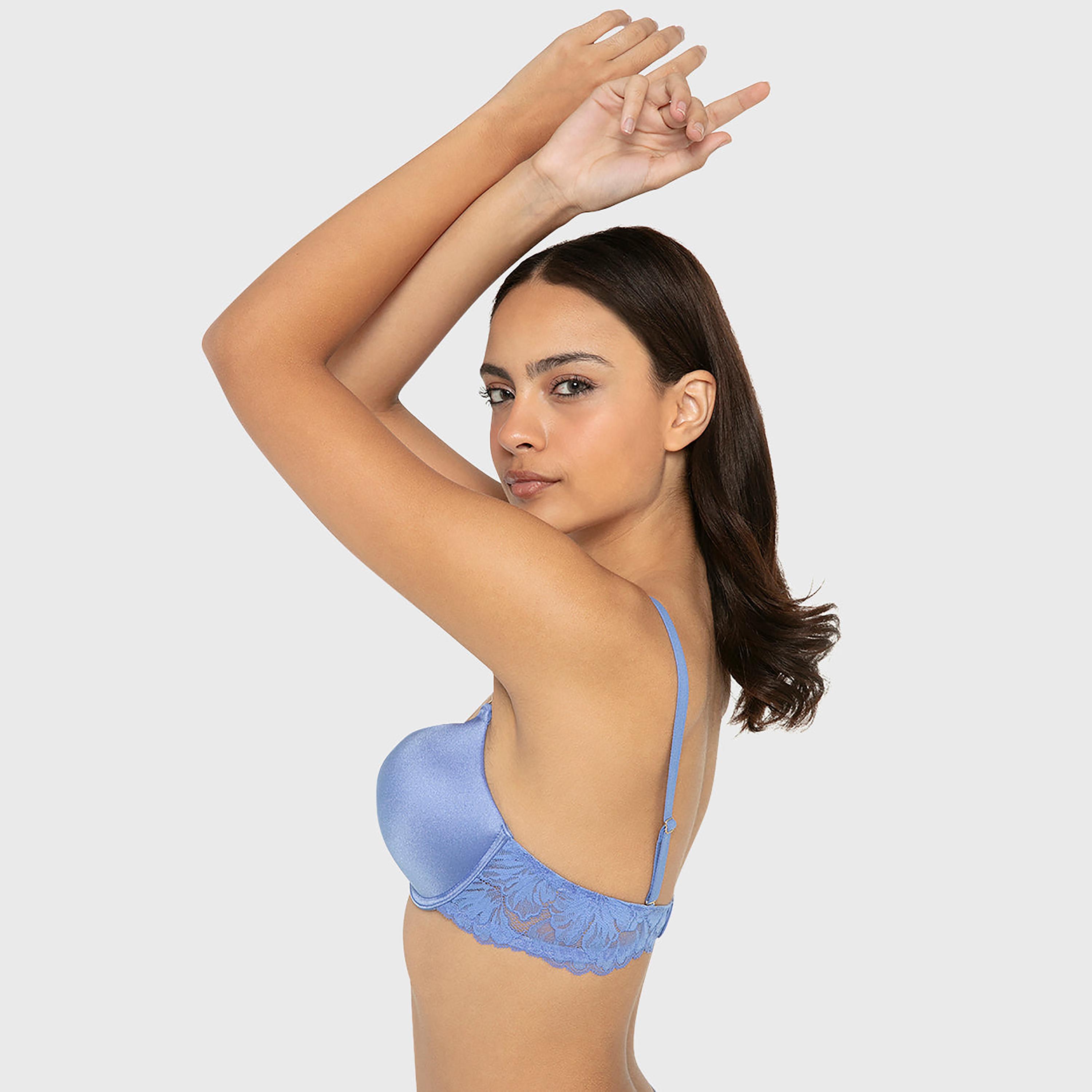 حمالة صدر نسائية بوش أب هالو شوجر بسلك ودعم عالي مع حشوة ودانتيل - لون تيل من لا سينزا-women-clothing-lingerie-bras-image-6