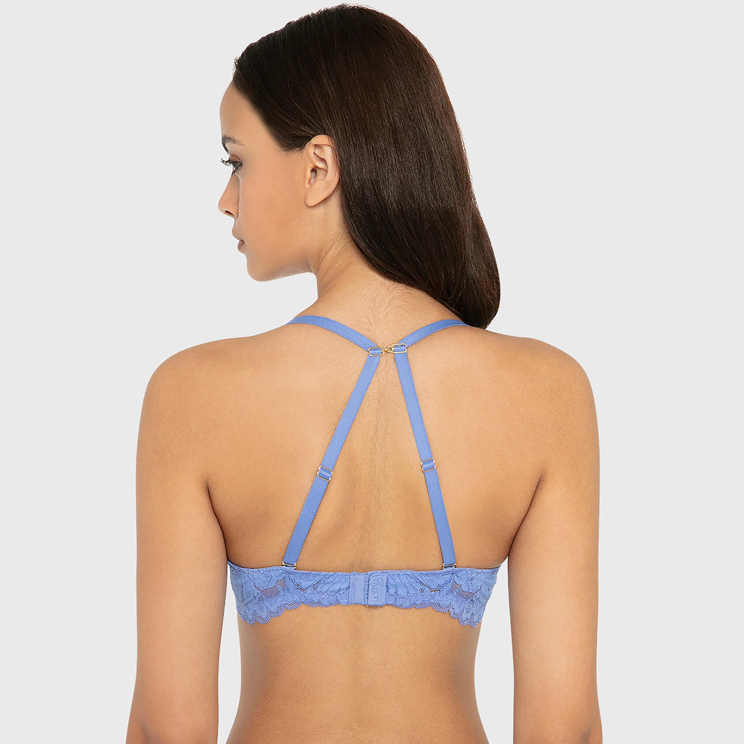 حمالة صدر نسائية بوش أب هالو شوجر بسلك ودعم عالي مع حشوة ودانتيل - لون تيل من لا سينزا-women-clothing-lingerie-bras-image-7