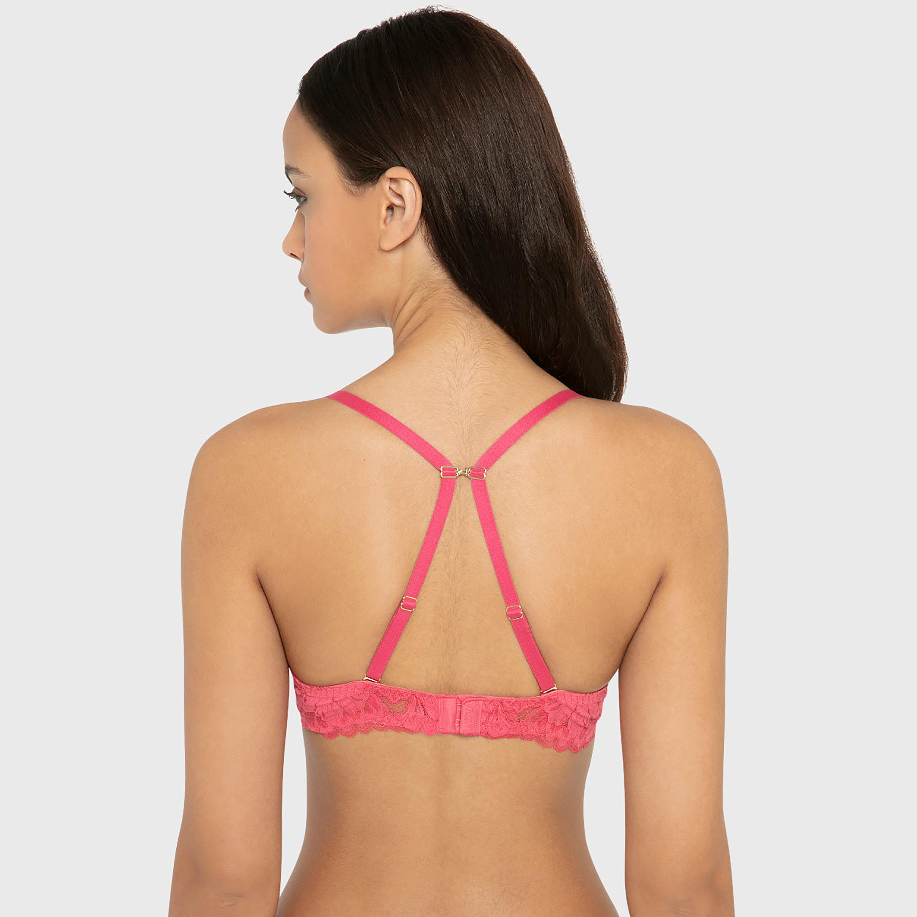 حمالة صدر نسائية بوش أب هالو شوجر بسلك ودعم عالي مع حشوة ودانتيل - لون تيل من لا سينزا-women-clothing-lingerie-bras-image-11
