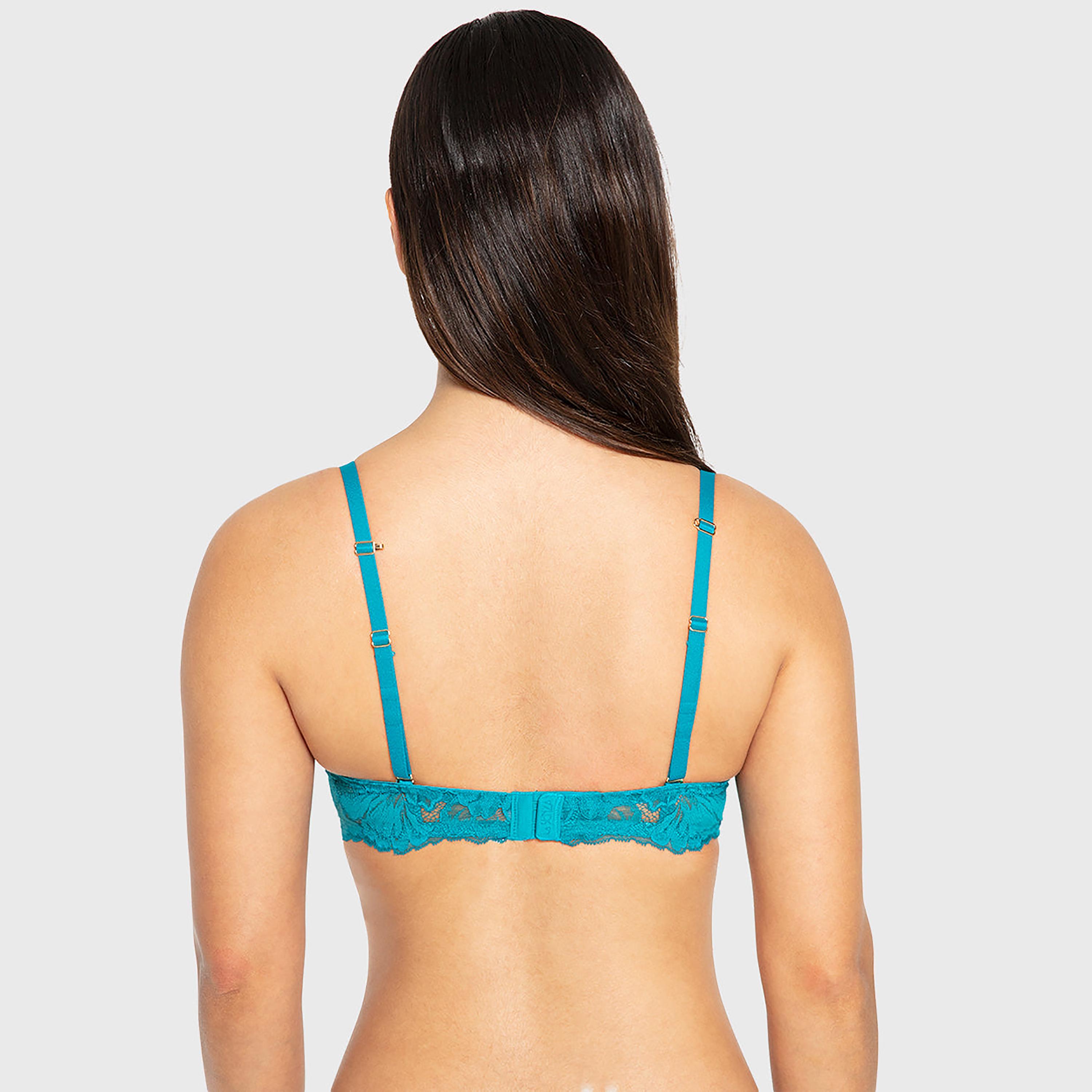 حمالة صدر نسائية بوش أب هالو شوجر بسلك ودعم عالي مع حشوة ودانتيل - لون تيل من لا سينزا-women-clothing-lingerie-bras-image-4