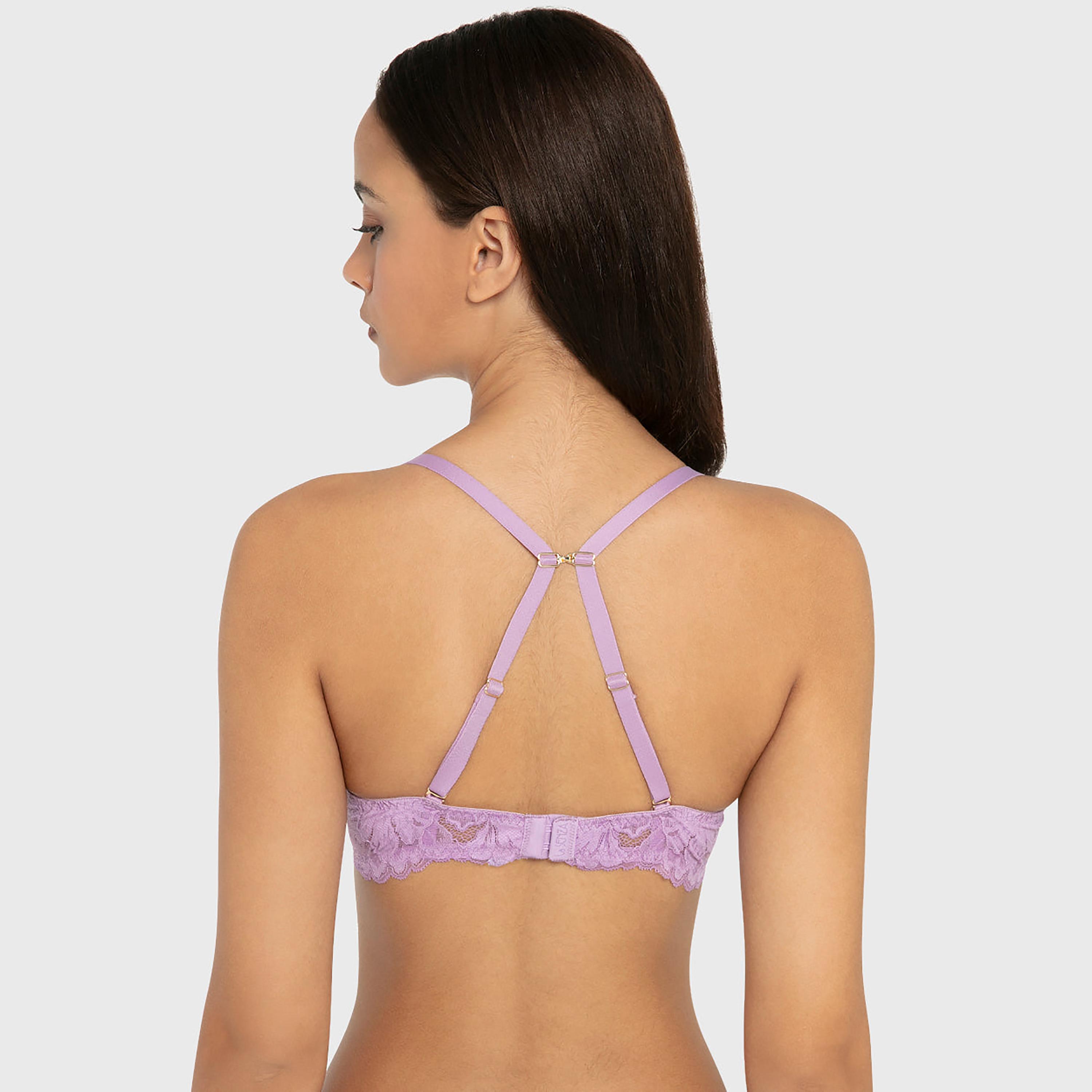 La Senza Hello Sugar Blue Lace Wired High Support Padded Women's Push-Up Bra-women-clothing-lingerie-bras-image-12