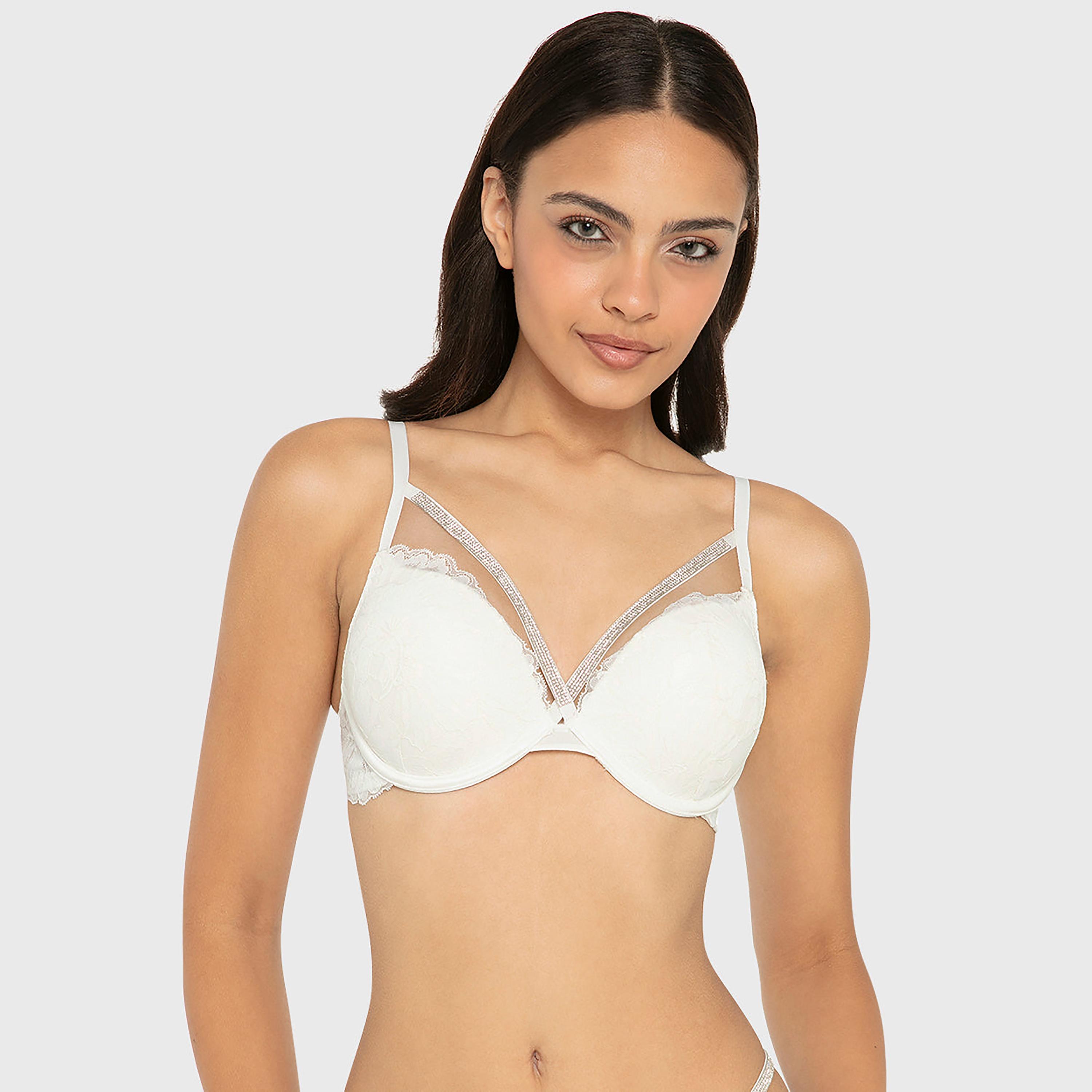La Senza Hello Sugar Blue Lace Wired High Support Padded Women's Push-Up Bra-women-clothing-lingerie-bras-image-5