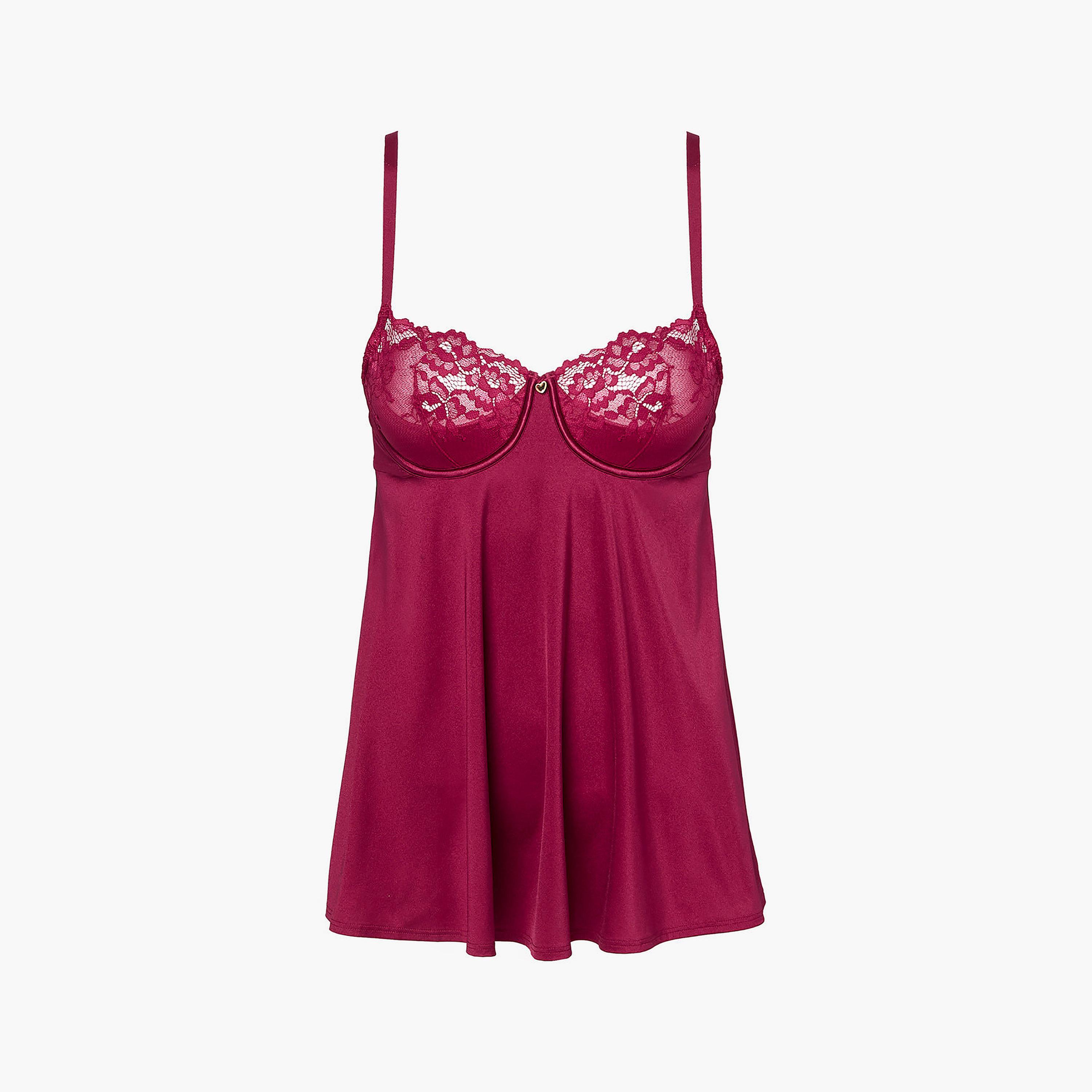 La Senza Red Wired Medium Support Unlined Women's Babydoll-women-clothing-lingerie-babydollsandbodysuits-image-5