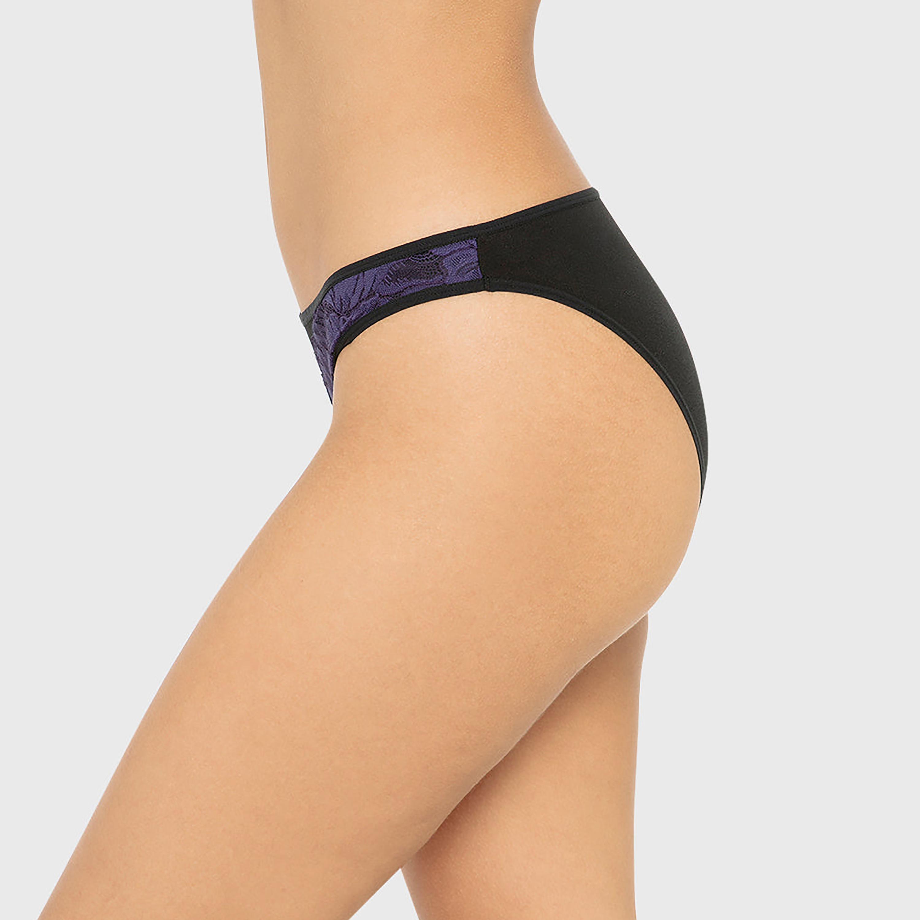 La Senza Diva Black Polyamide Lace Trim Medium Coverage Women's Bikini Panties-women-clothing-lingerie-panties-image-2