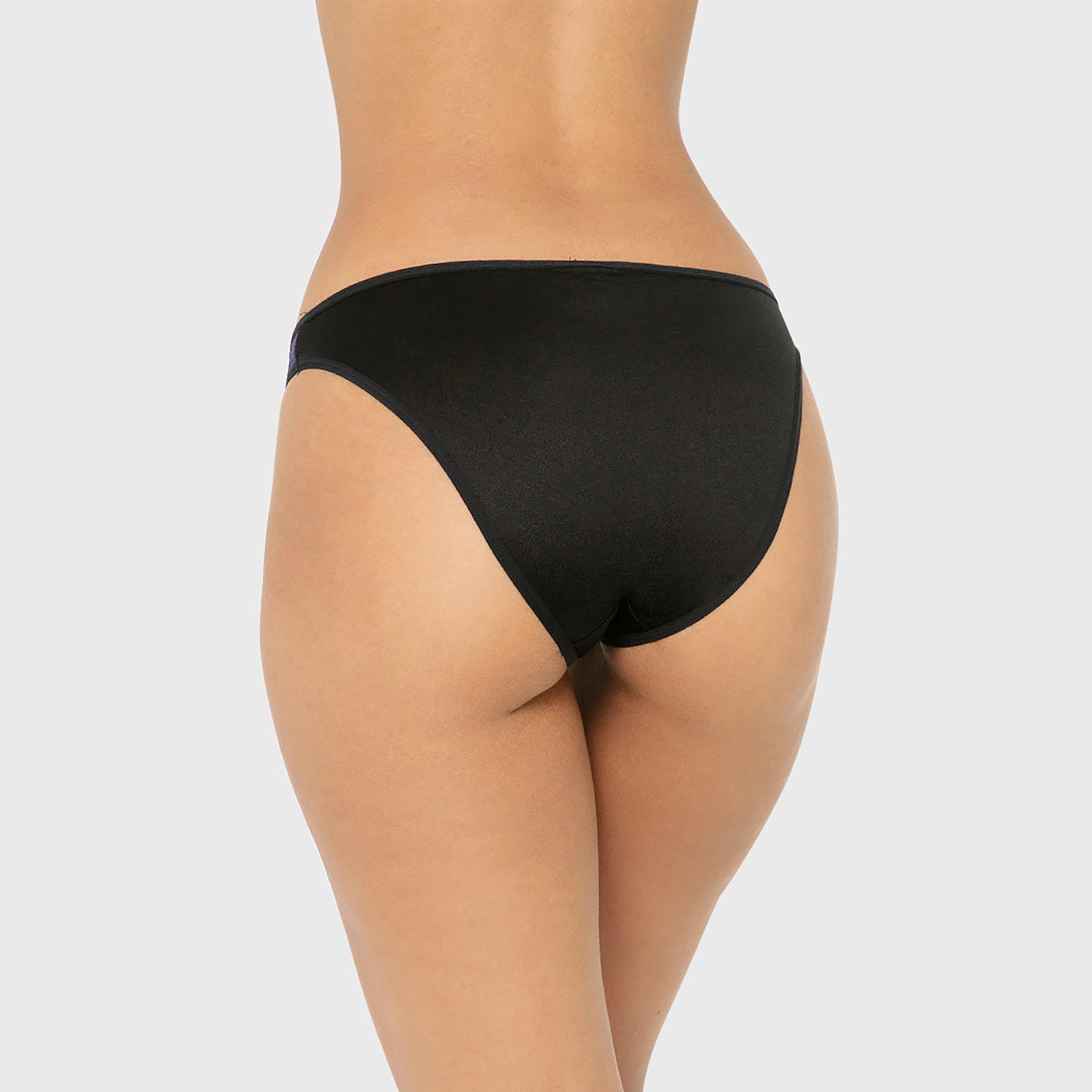 La Senza Diva Black Polyamide Lace Trim Medium Coverage Women's Bikini Panties-women-clothing-lingerie-panties-image-3