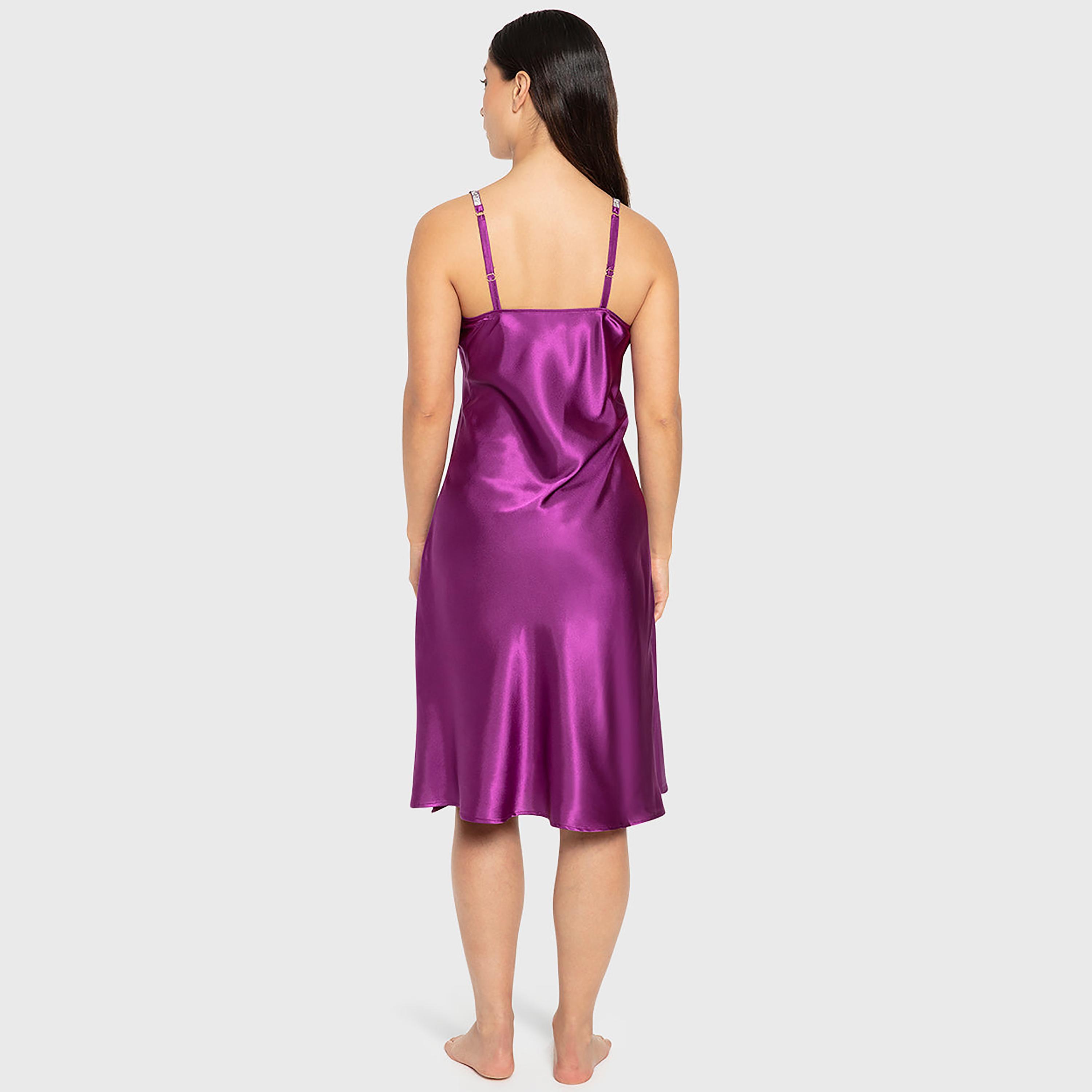 فستان نوم نسائي سادة بدون أكمام بحمالات من لا سينزا-women-clothing-nightwear-nighties-image-3