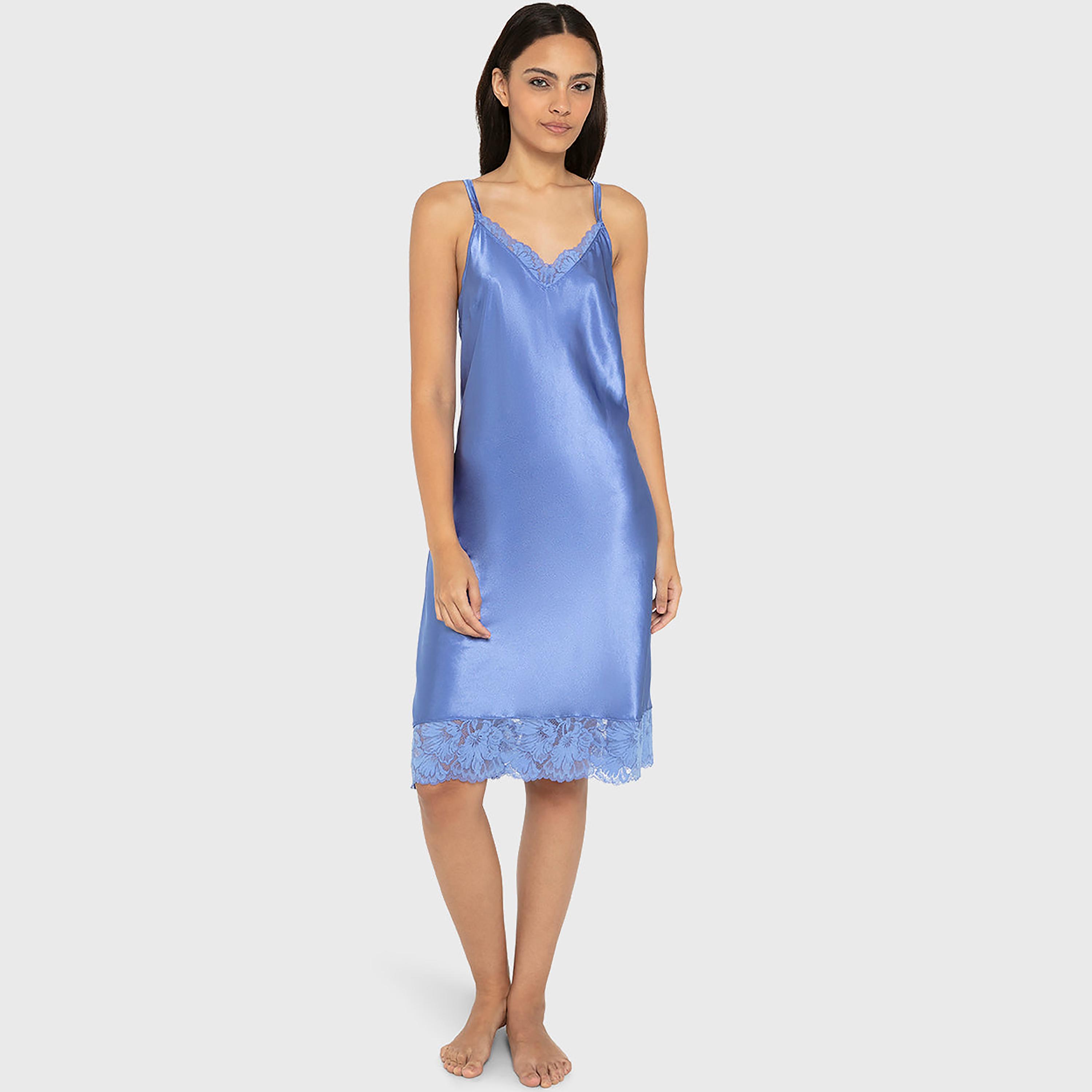 La Senza Lace Trim Strappy Sleeveless Women's Slip Dress-women-clothing-nightwear-nighties-image-1