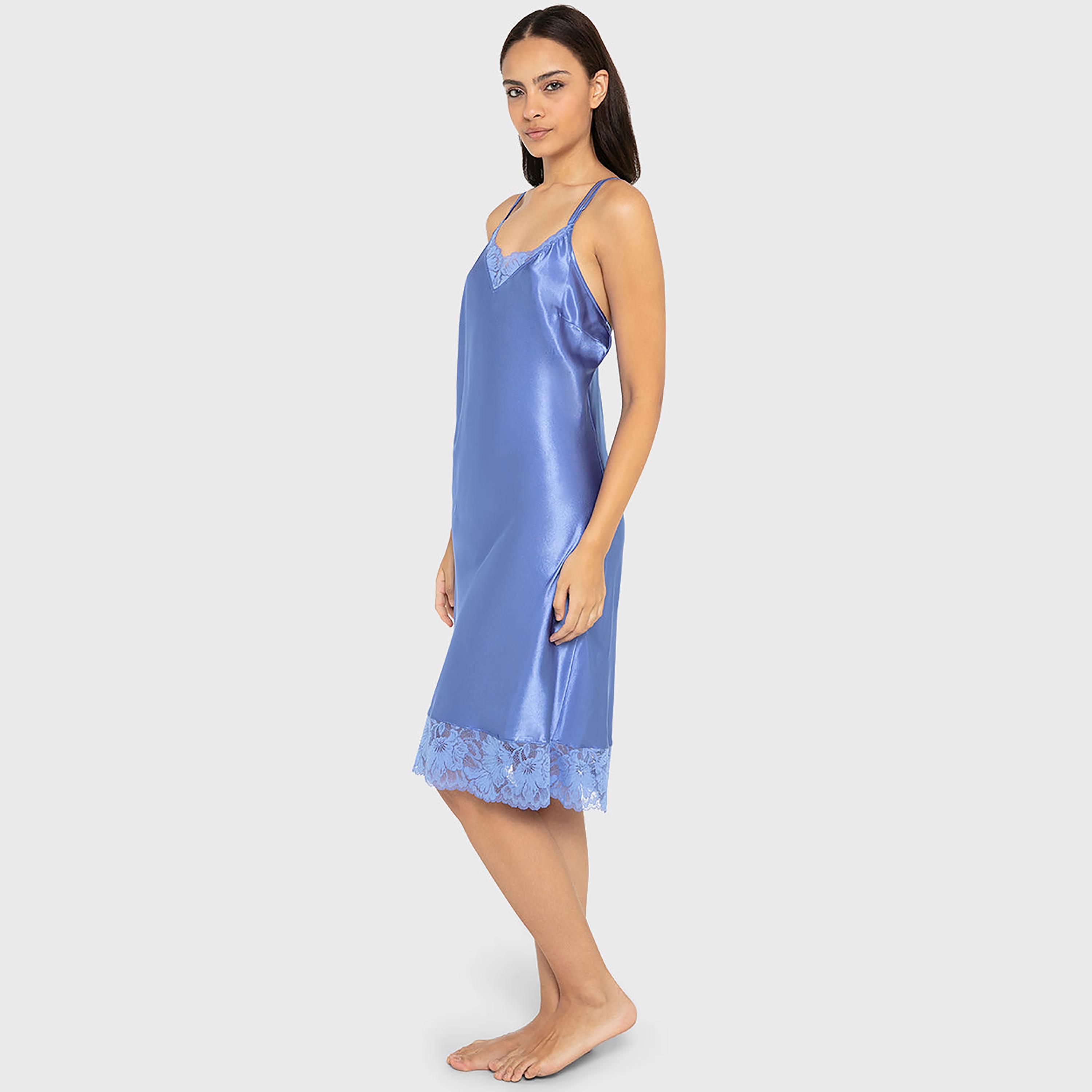 La Senza Lace Trim Strappy Sleeveless Women's Slip Dress-women-clothing-nightwear-nighties-image-2