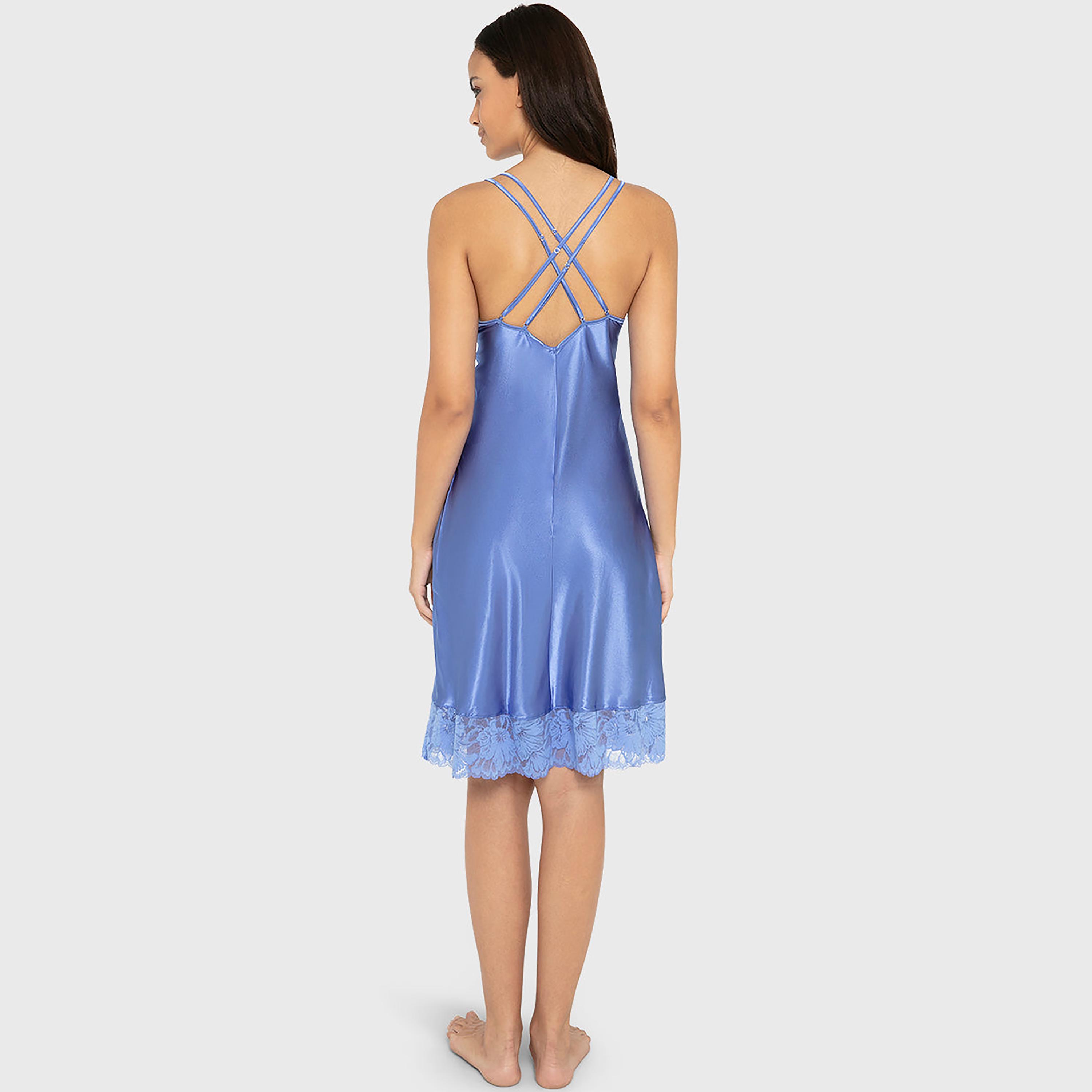 La Senza Lace Trim Strappy Sleeveless Women's Slip Dress-women-clothing-nightwear-nighties-image-3