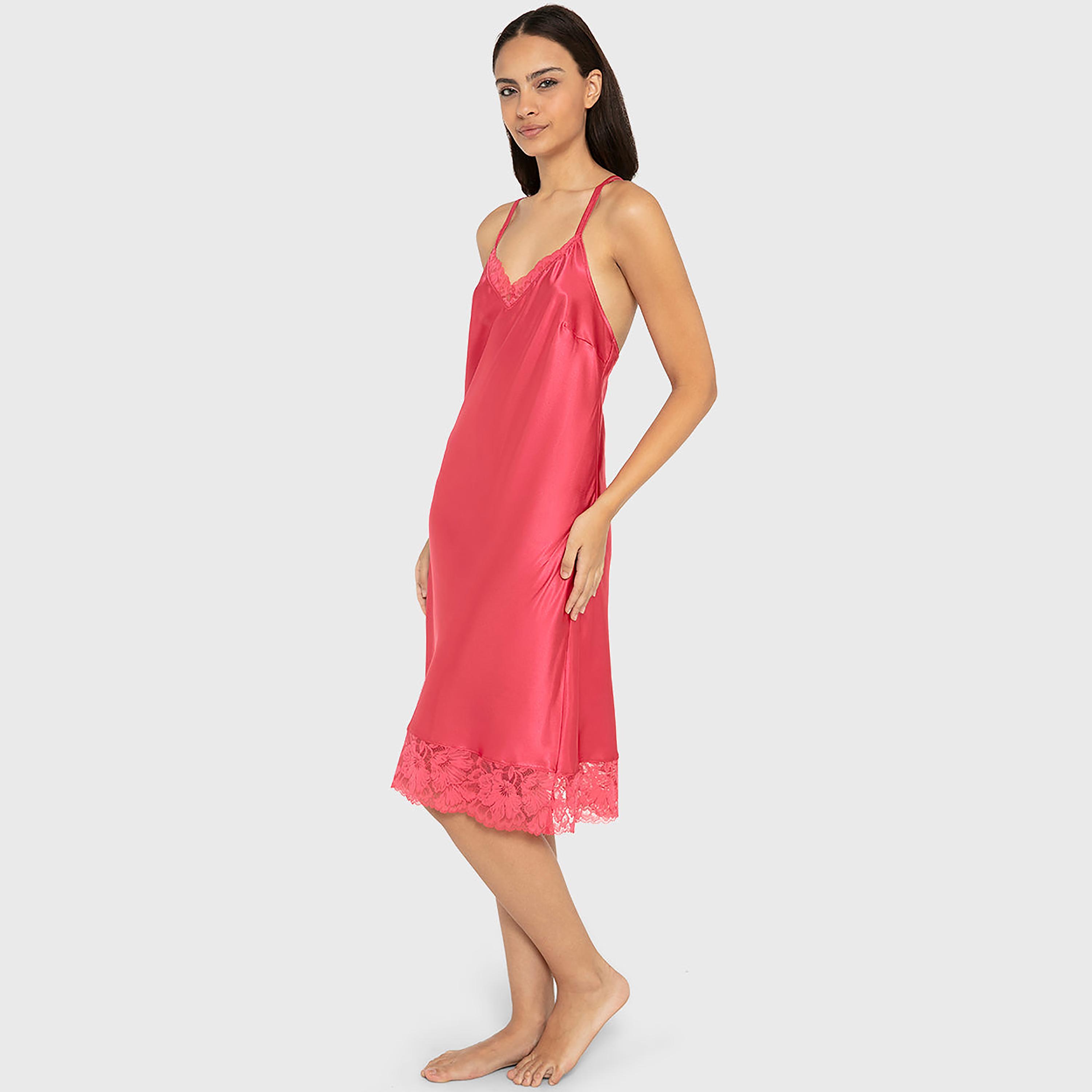 فستان نوم نسائي سادة بدون أكمام بحمالات من لا سينزا-women-clothing-nightwear-nighties-image-6